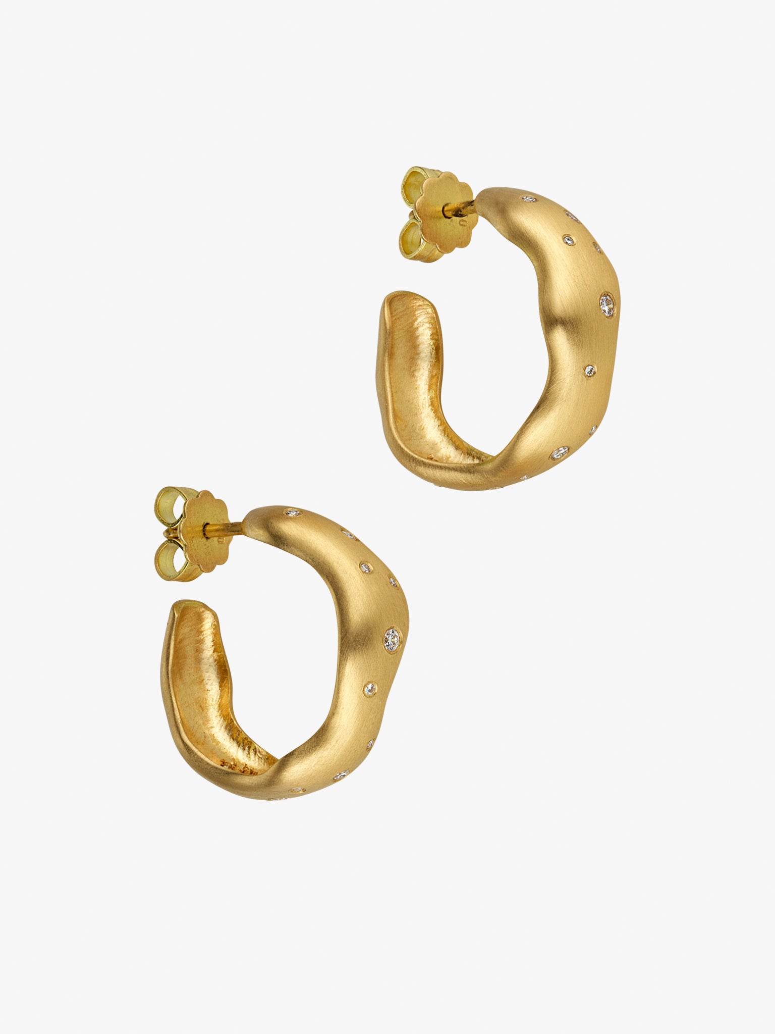 Nebula star-studded diamond hoop earrings