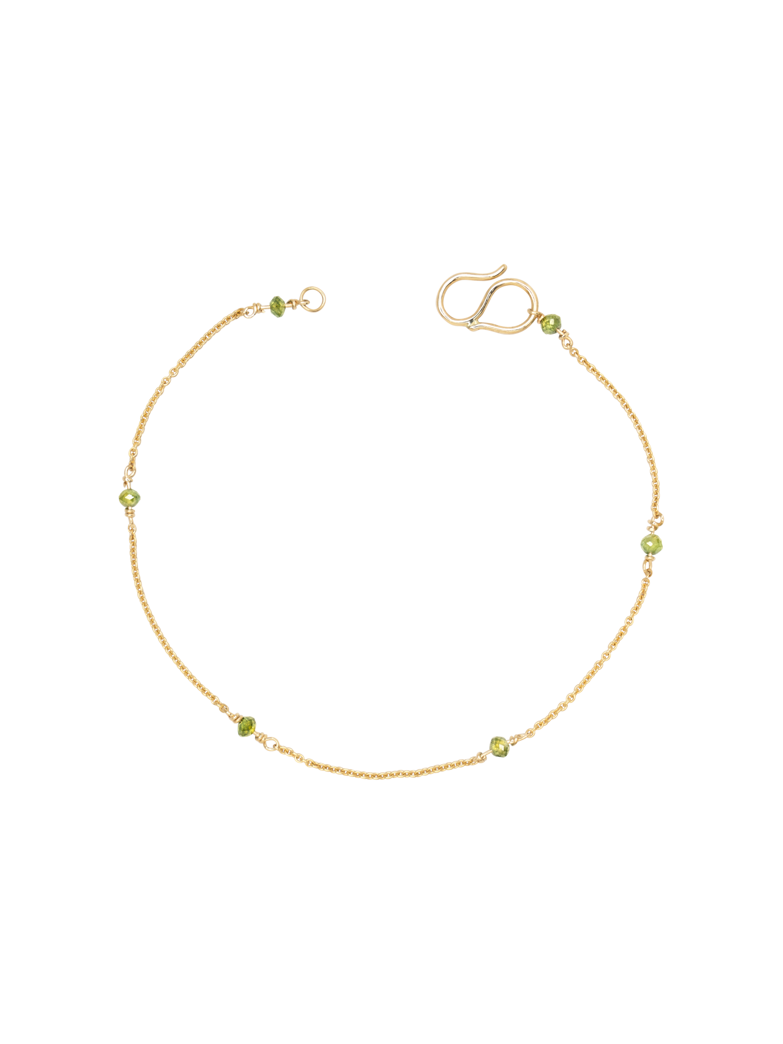 Chain bracelet with diamond beads