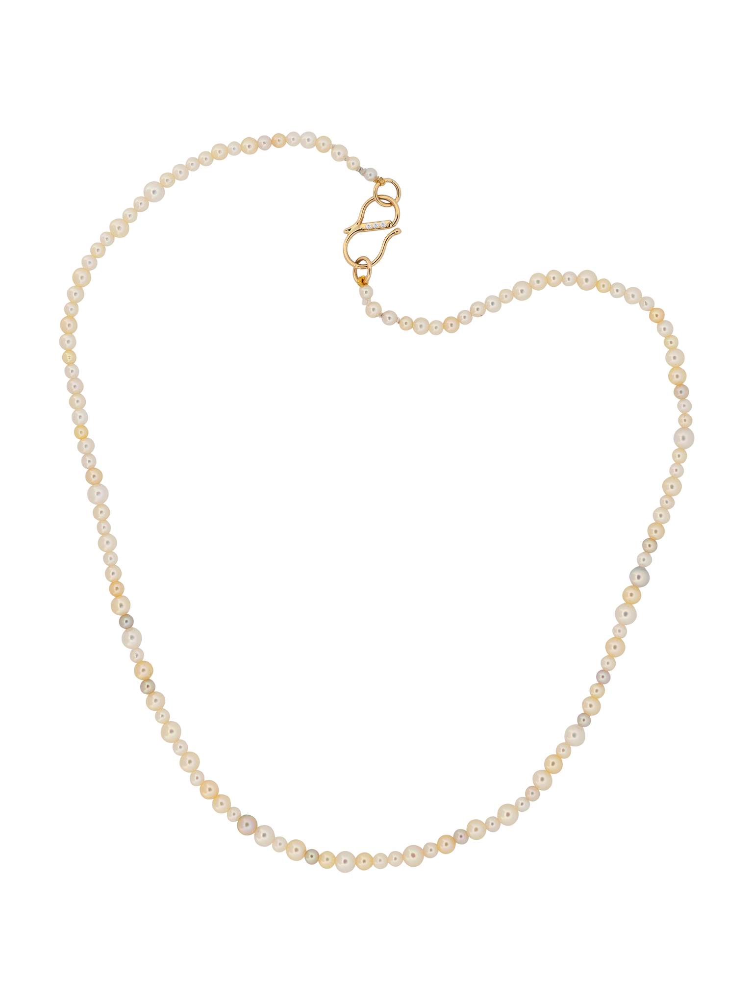Akoya pearl necklace with diamond clasp