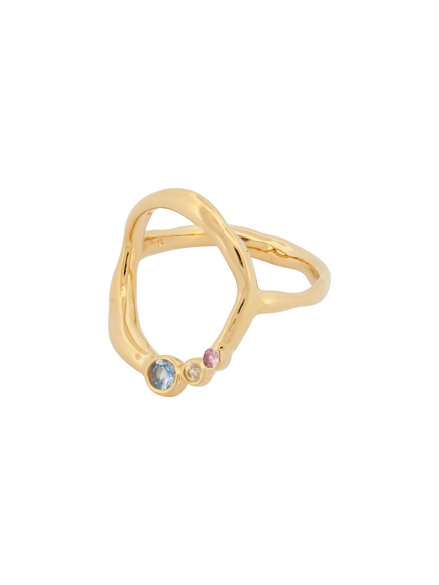 Curves natural sapphires ring