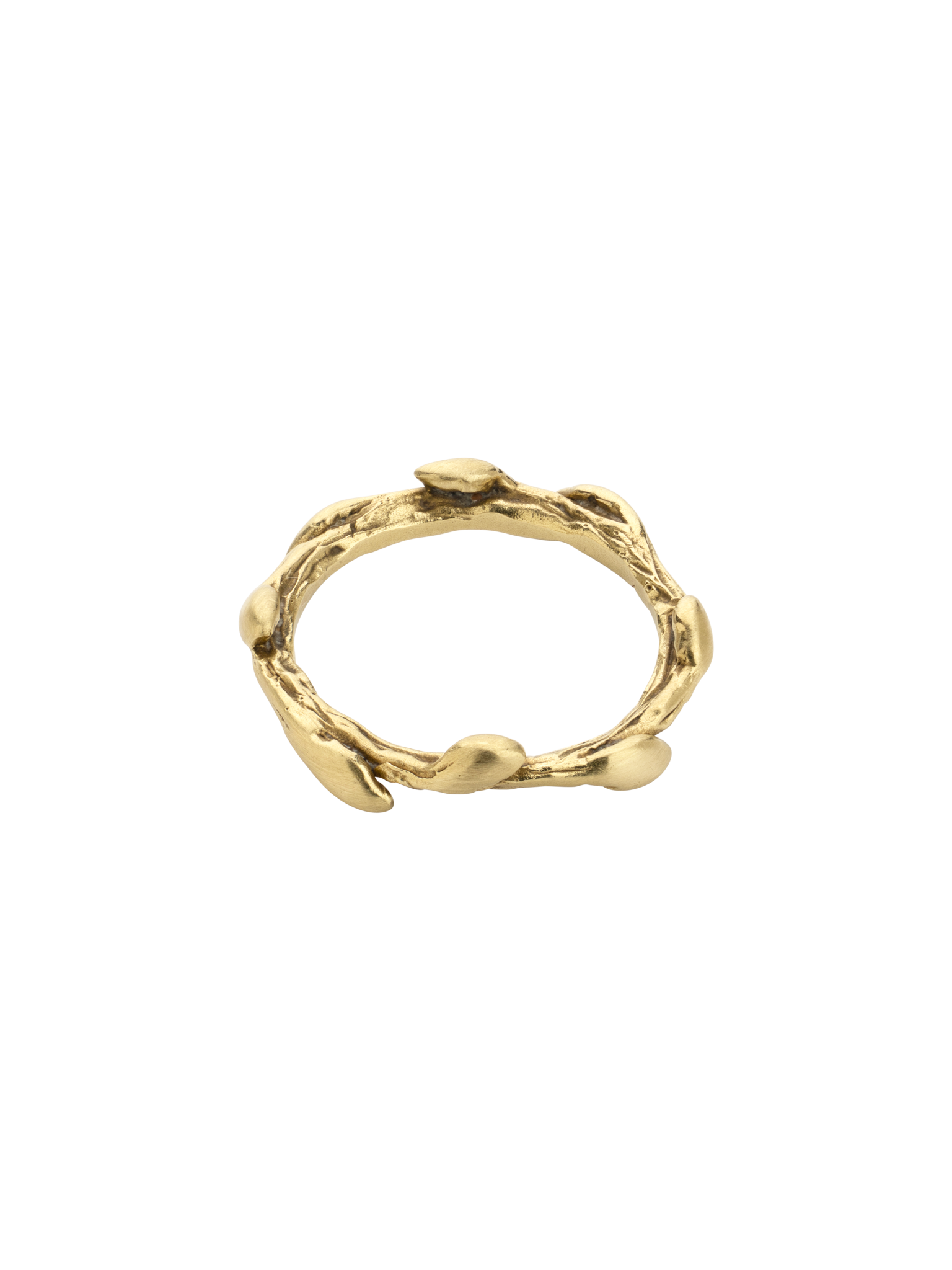 Yellow gold leaf ring