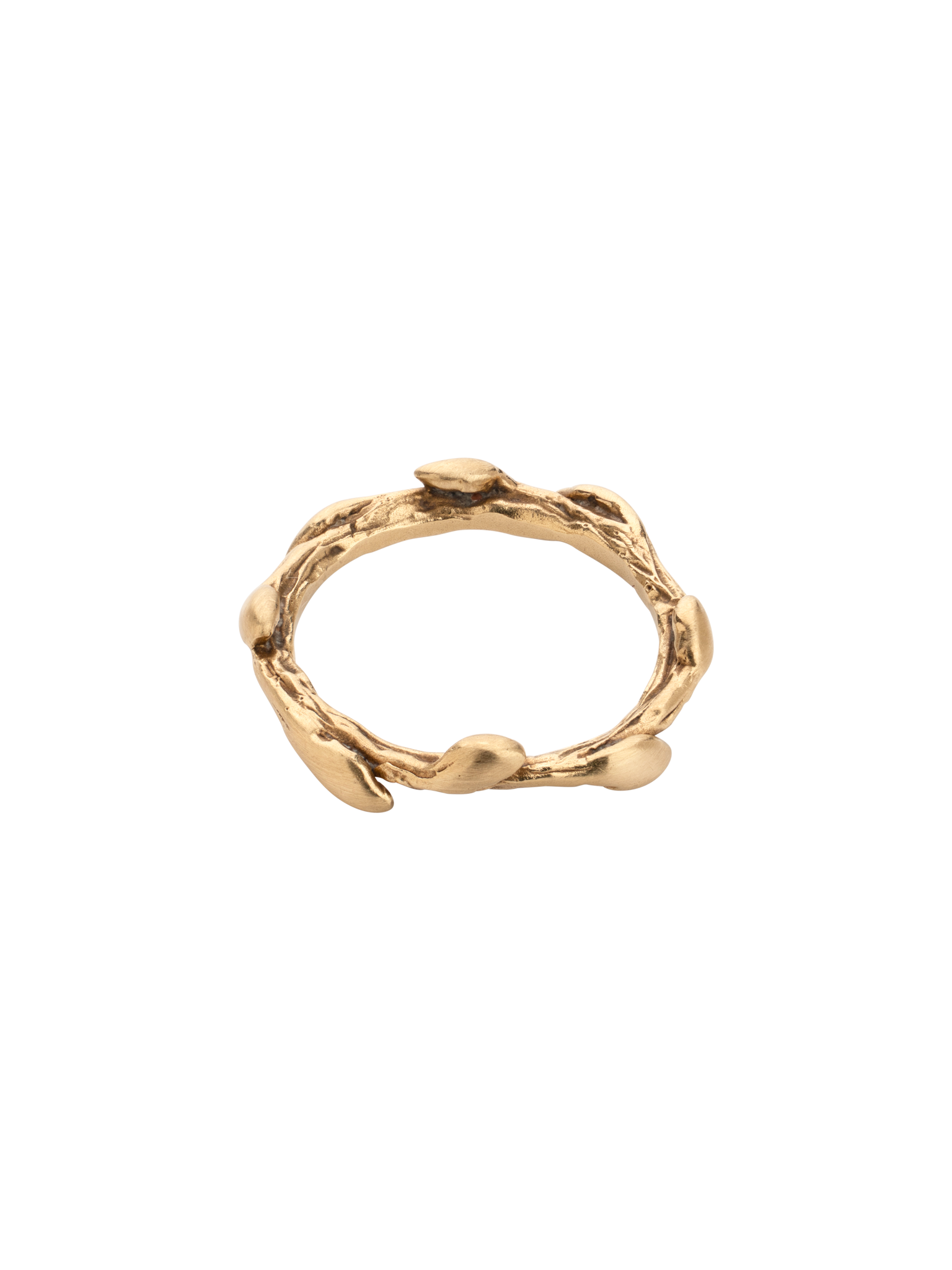 Rose gold leaf ring