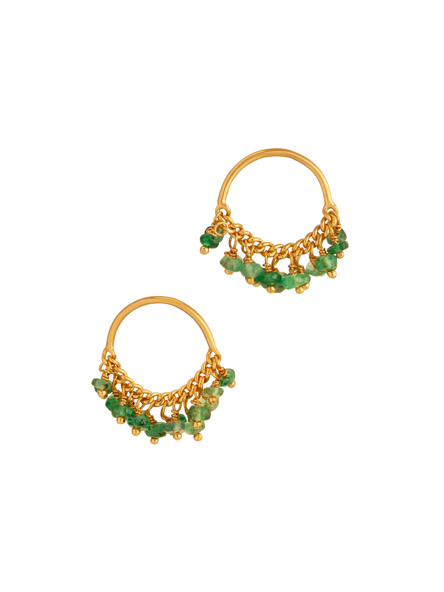 Loop emerald stud earrings in gold
