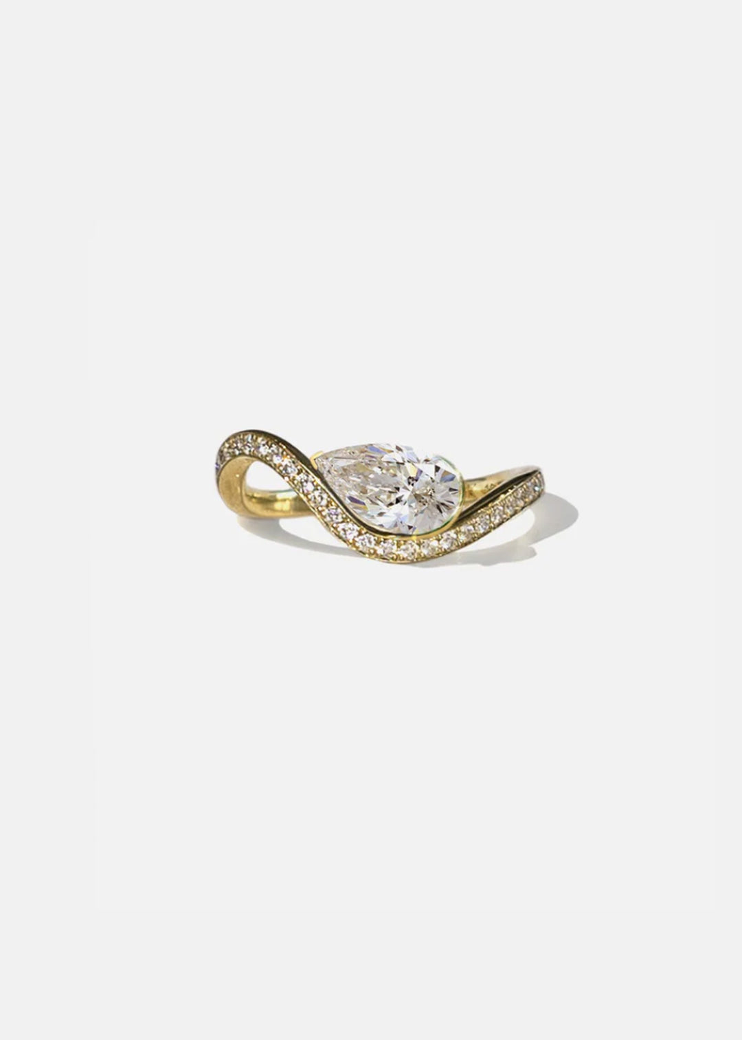 Mini Pear Diamond Trace Pave Ring
