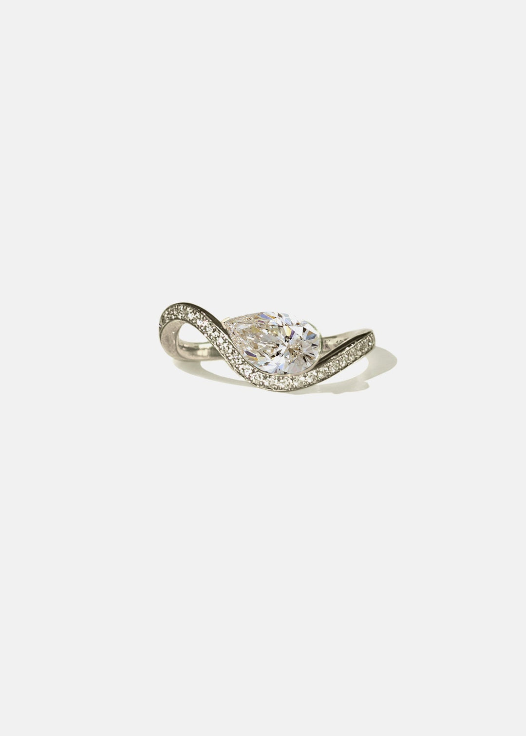 Mini Pear Diamond Trace Pave Ring
