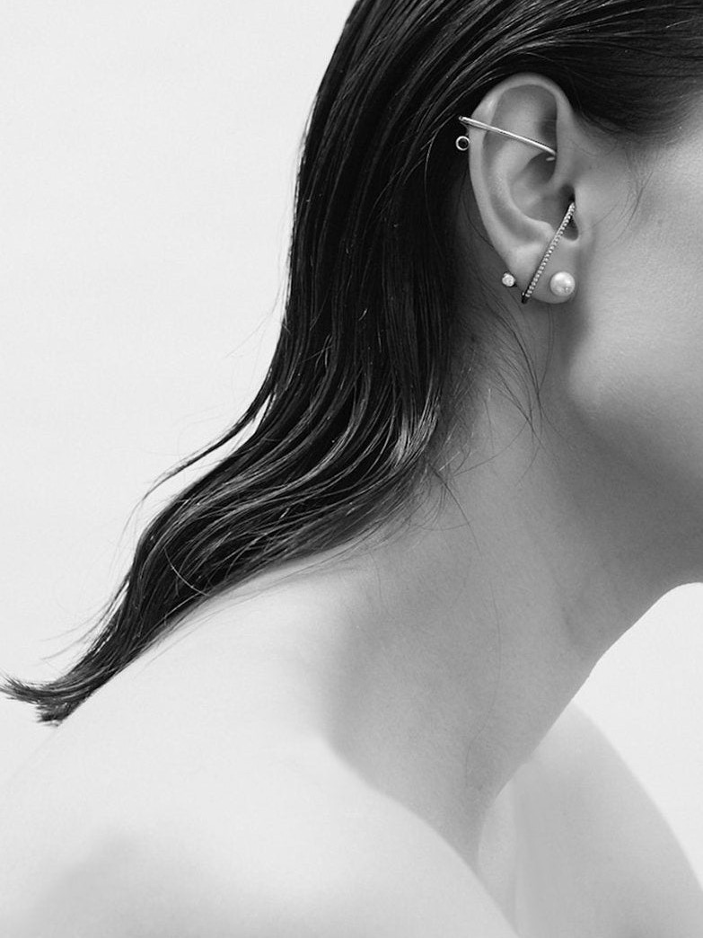 Silver Crescendo Flare Earring