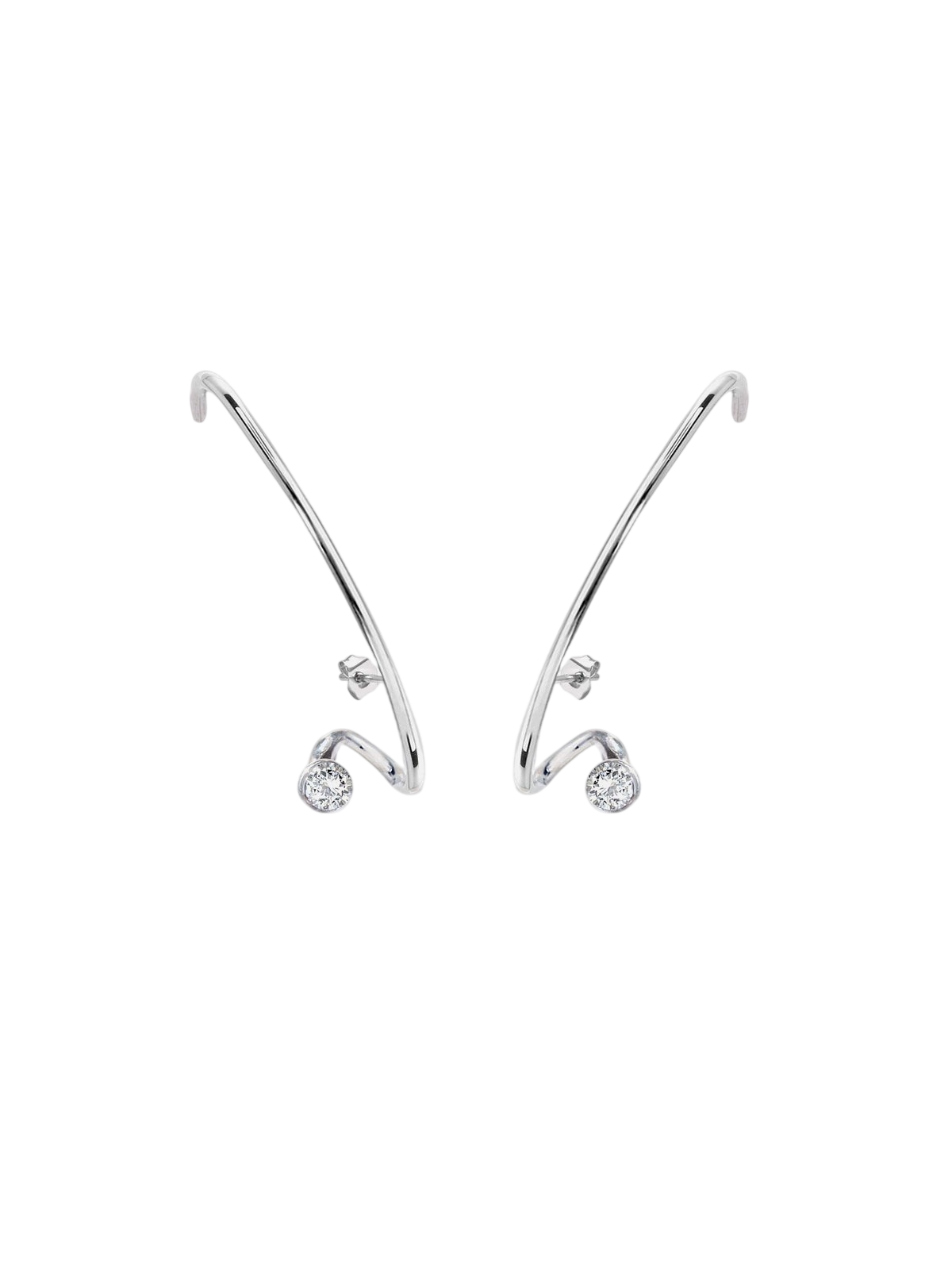Silver Crescendo Flare Earring photo