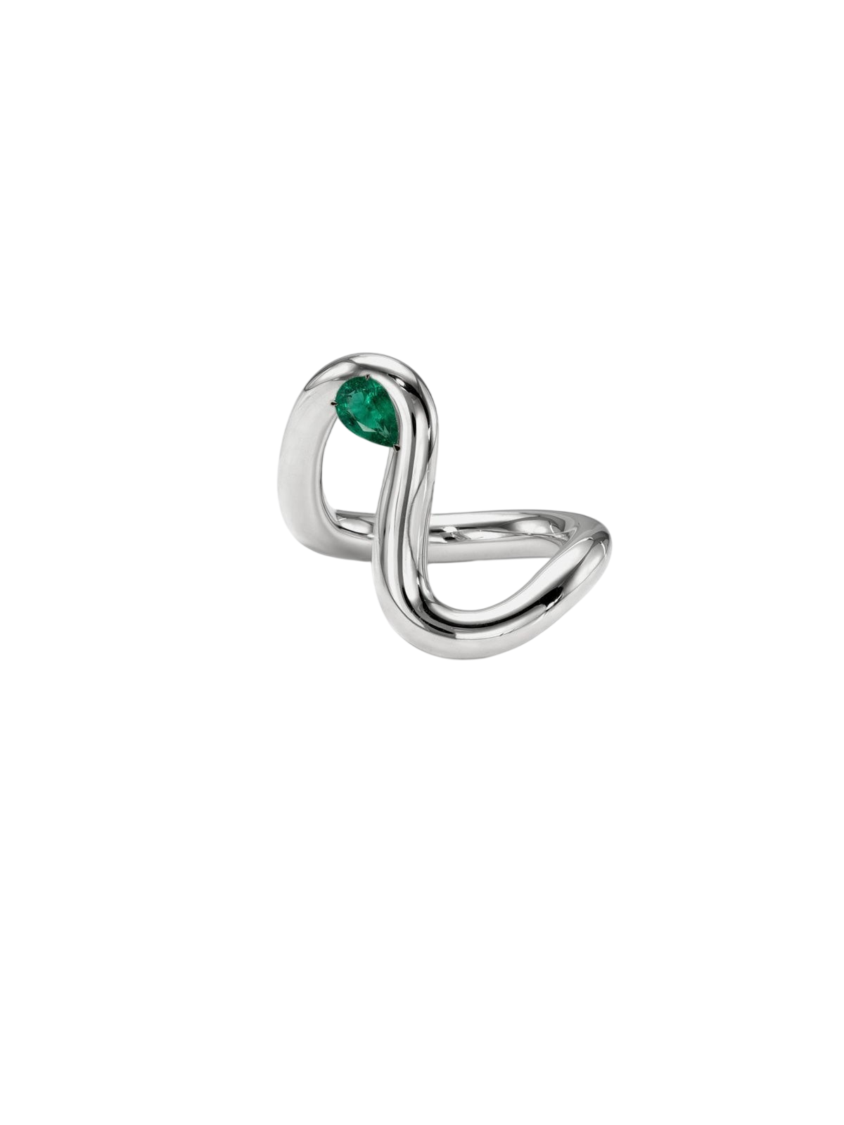 Silver Trace Emerald Cloud Ring photo