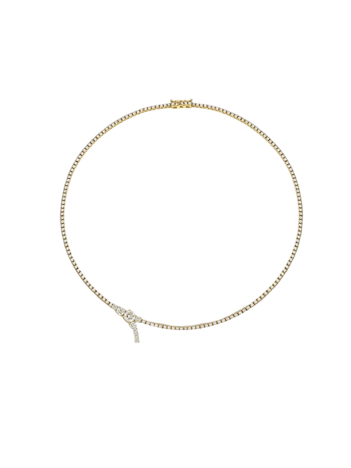 Petite Diamond Serif Eternity Necklace photo
