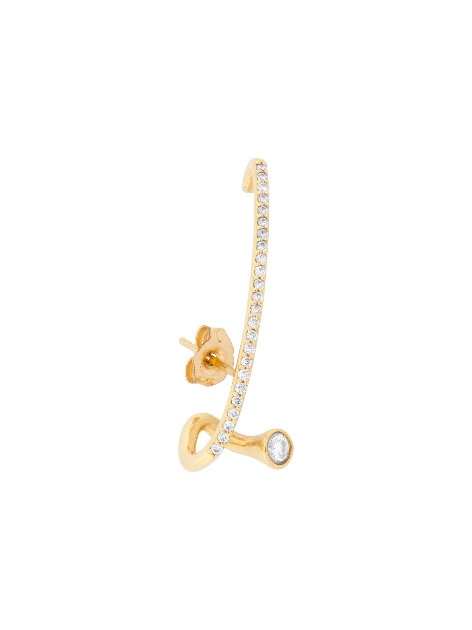 Crescendo flare pavé earring