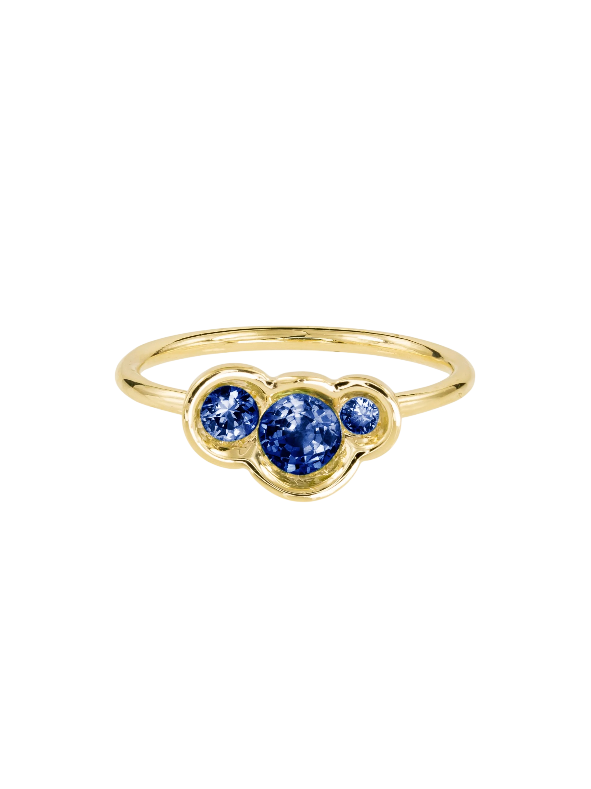 Blue Sapphire Round Obi no.3 Ring - 0.55 tcw photo
