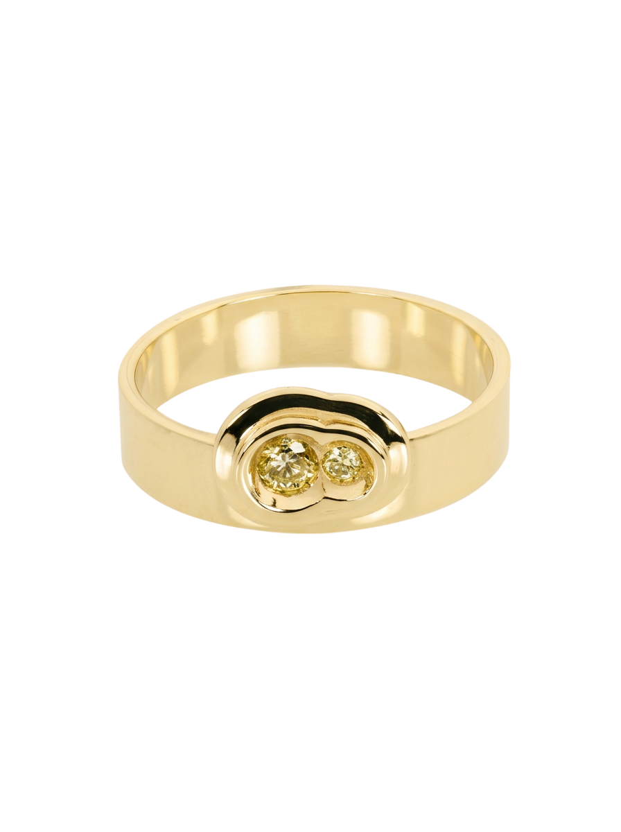 Yellow diamond Obi Skai no.2 wide ring
