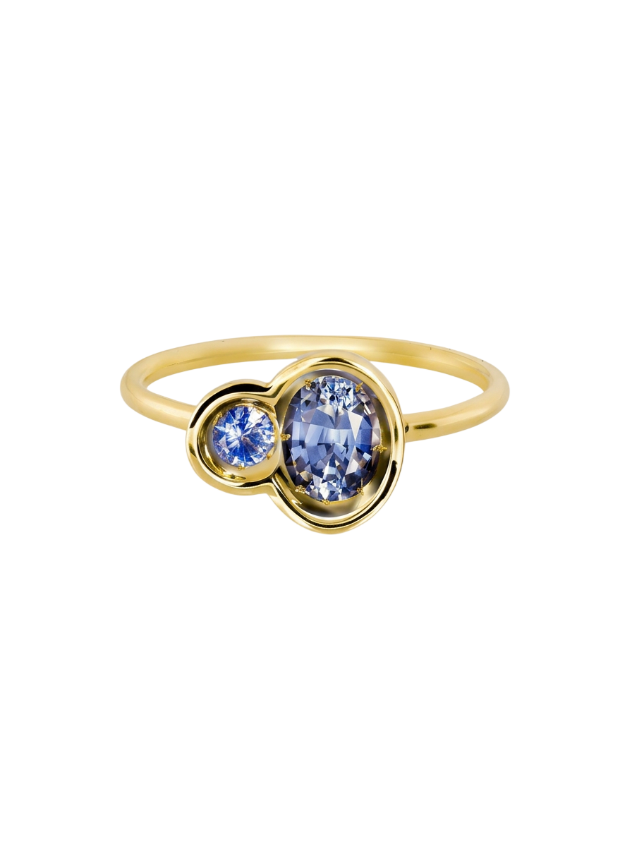 Pale Blue Sapphire North-South Obi no.2 Ring
