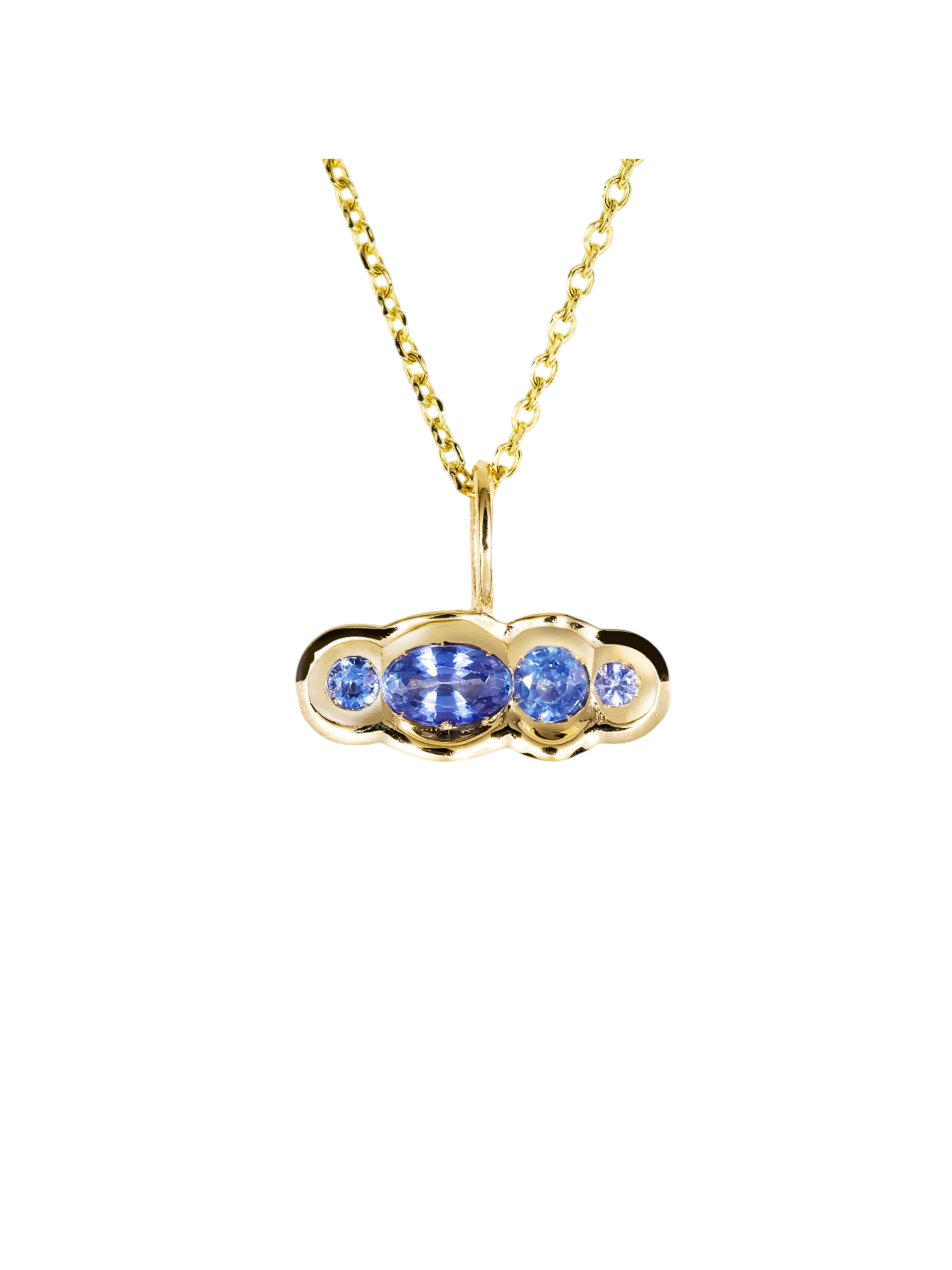 Pale Blue Sapphire East-West OBI no.4 Pendant (with 16-18 chain) photo