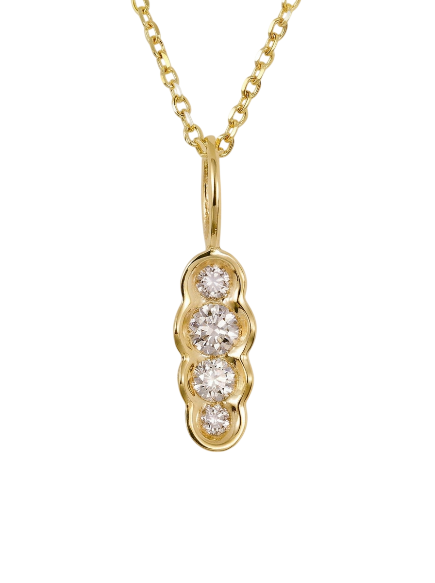 White diamond north-south Obi no.4 pendant