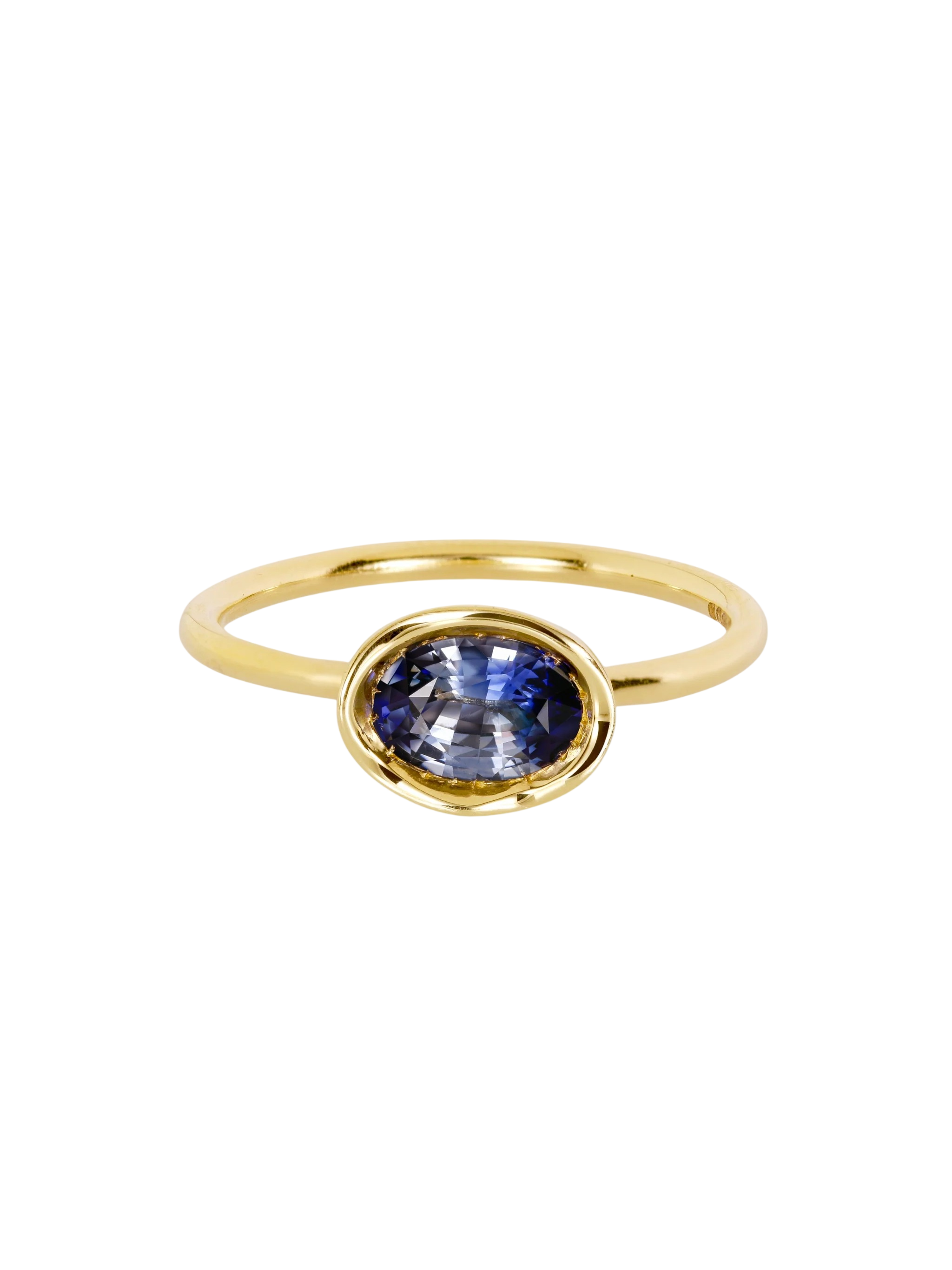 Bi-Colour Blue Sapphire Oval Obi no.1 Ring OOAK photo