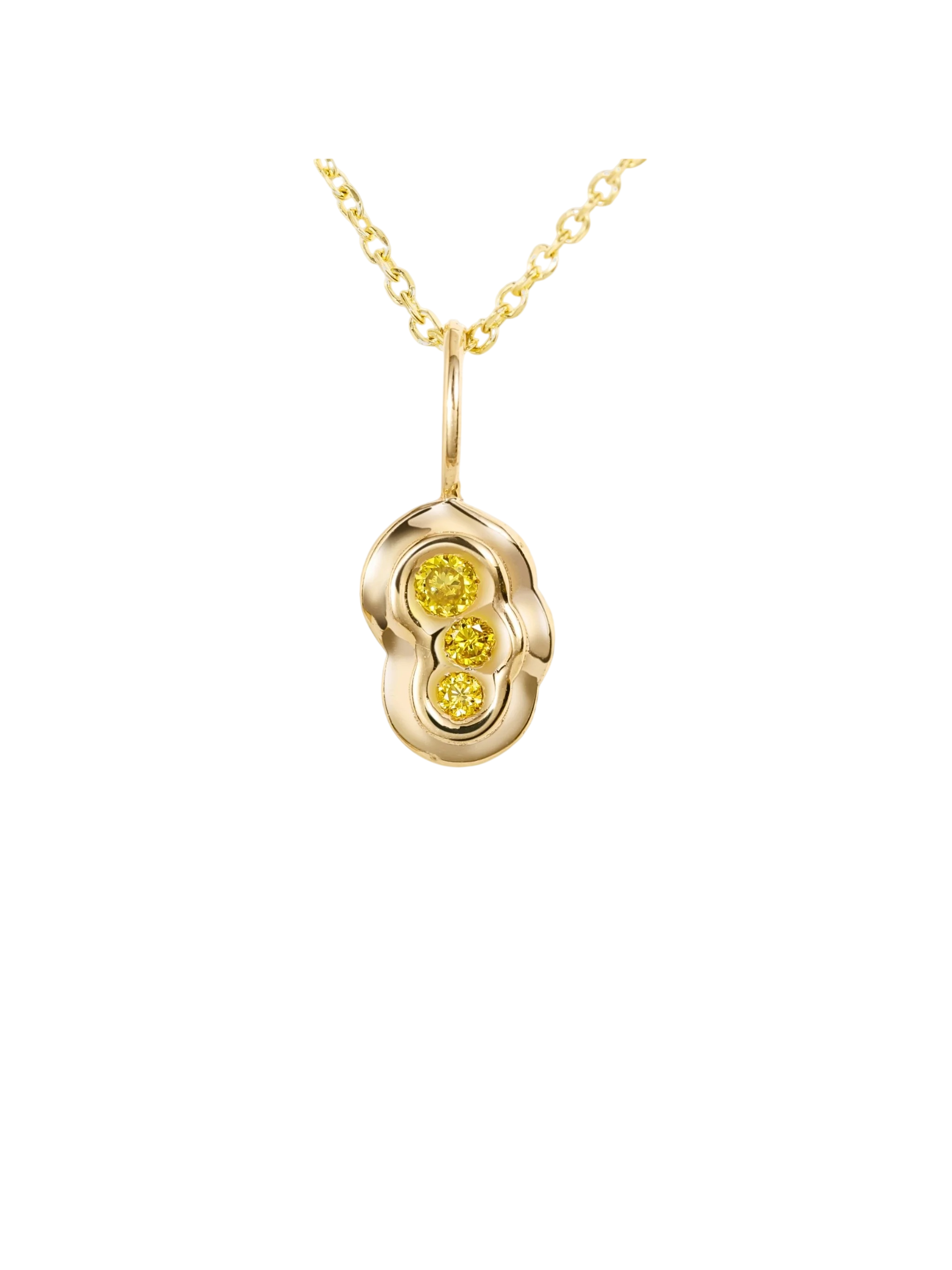 Yellow diamond Obi Flow North-South no.3 pendant photo