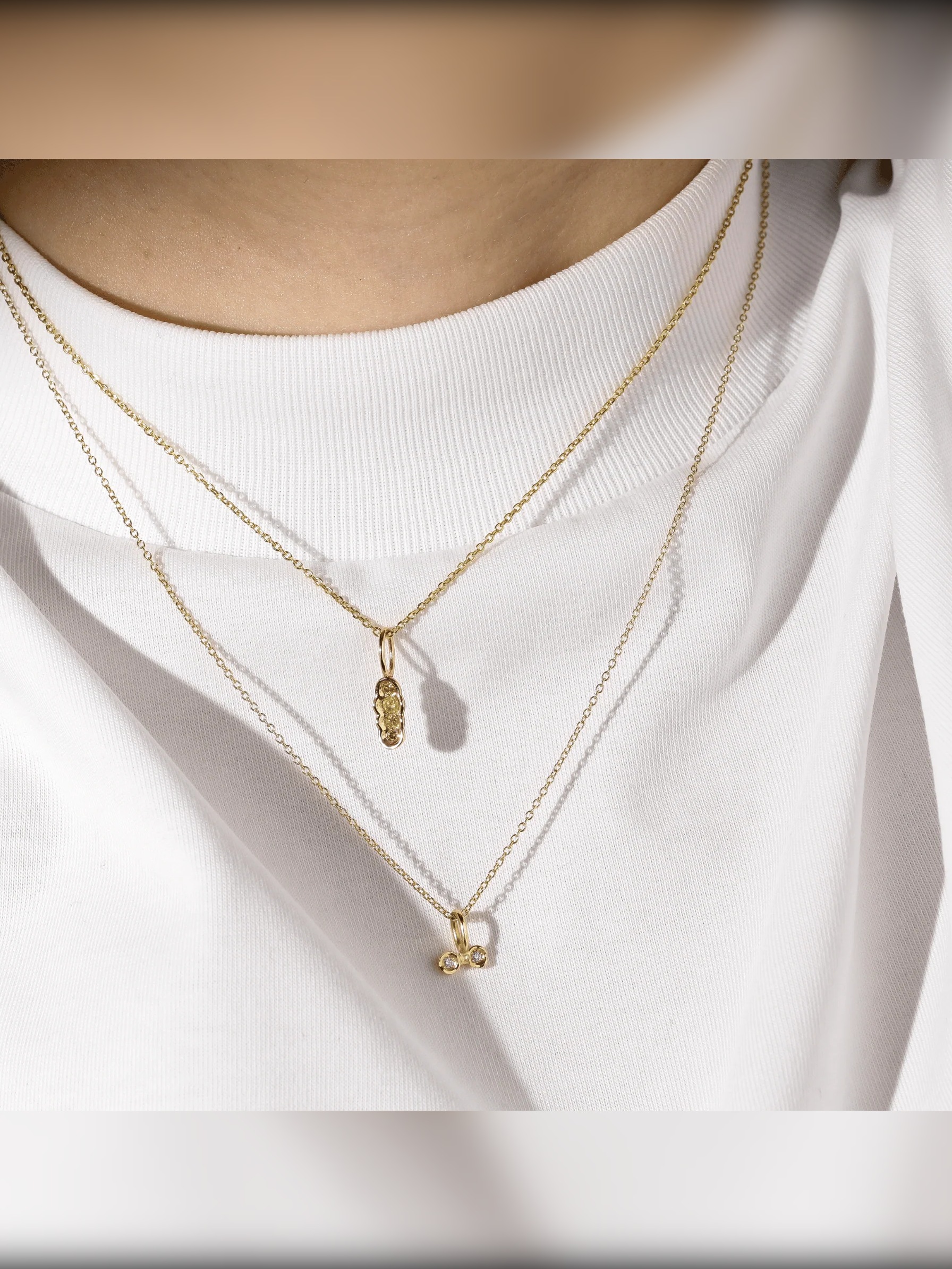 Yellow diamond north-south Obi no.4 pendant