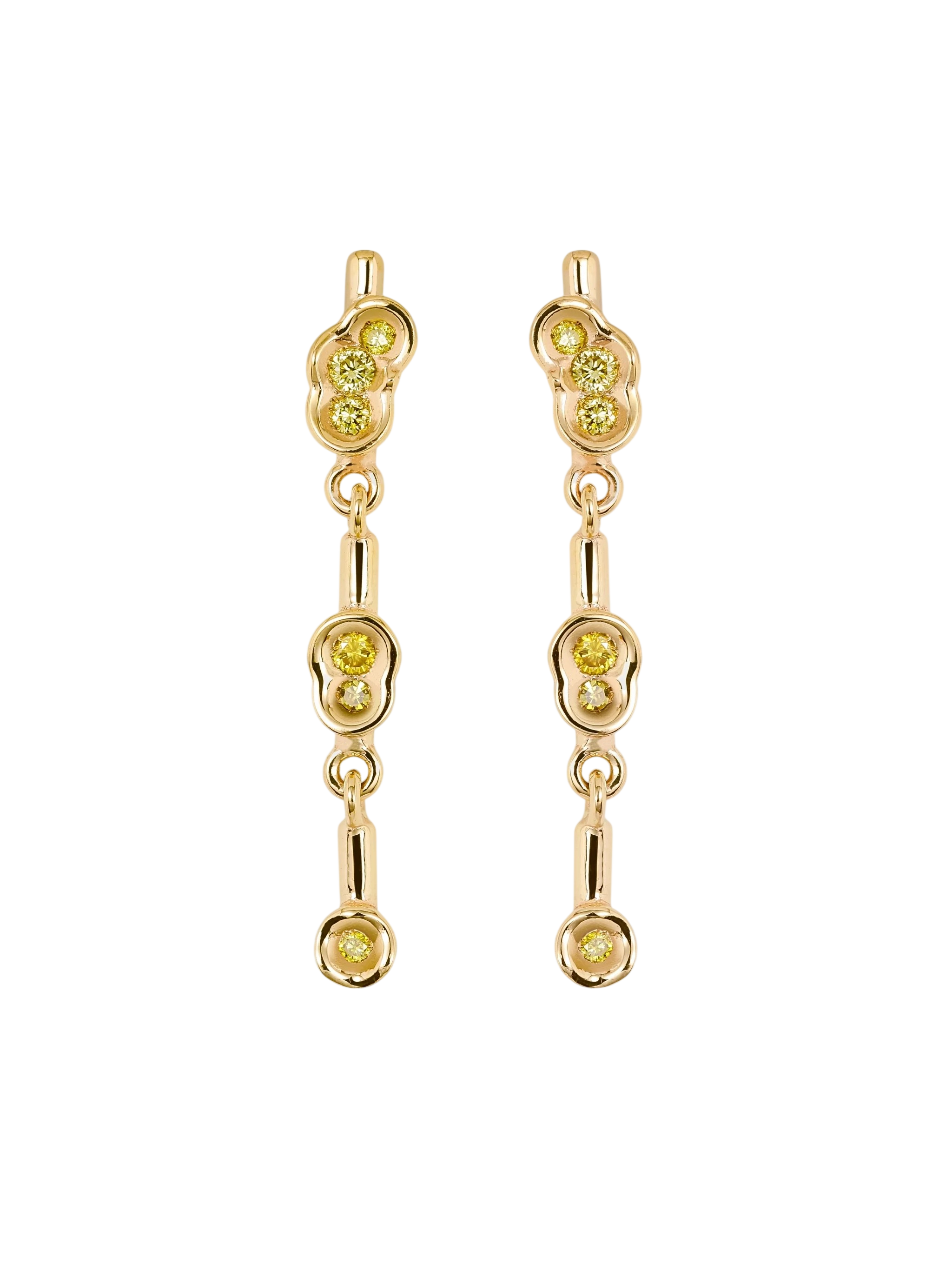 Yellow diamond Obi Flow no.321 drop earrings photo