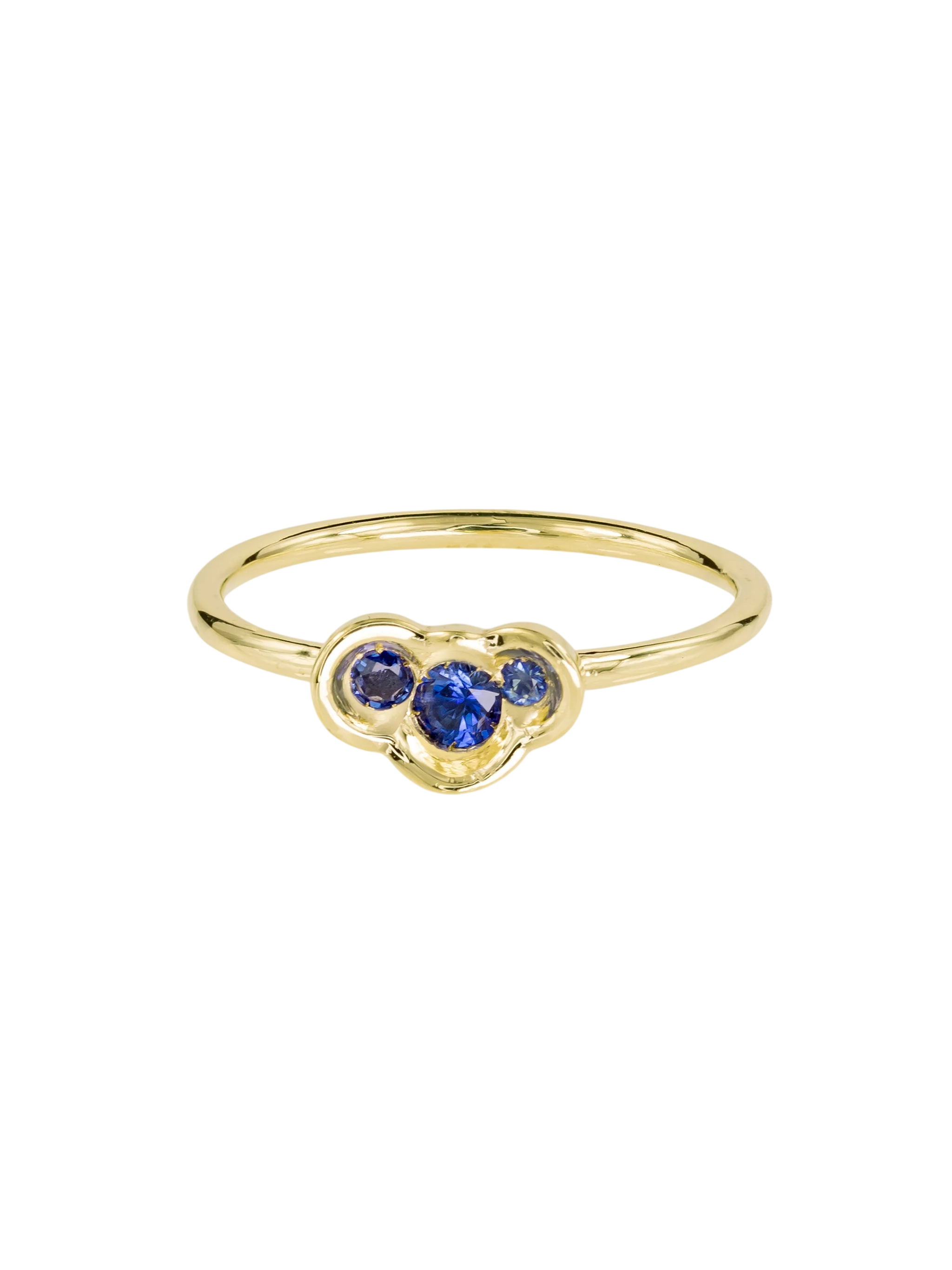 Blue Sapphire Round Obi no.3 Ring - 0.20 tcw photo