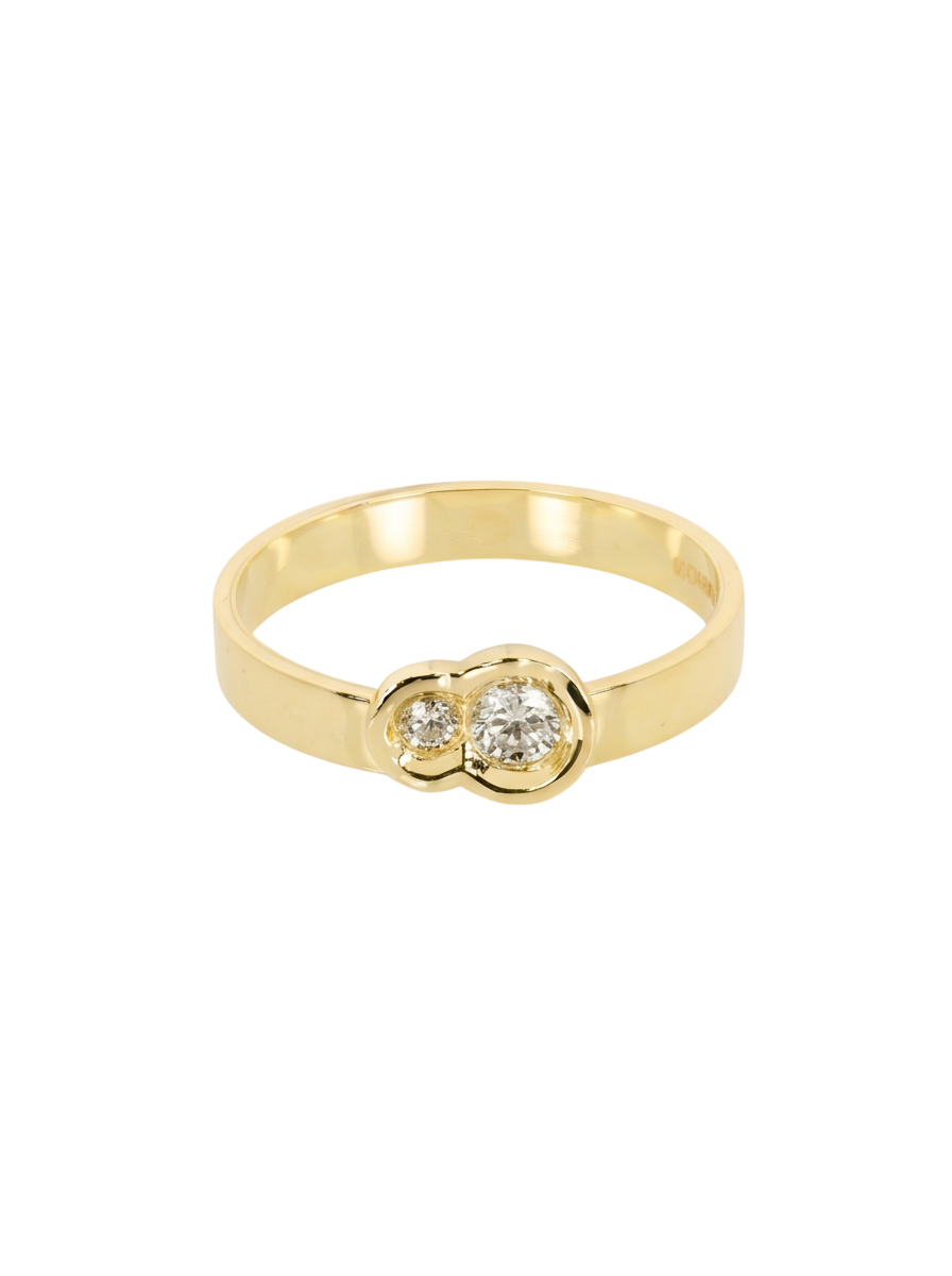 White Diamond Round Obi Skai no.2 Wide Ring