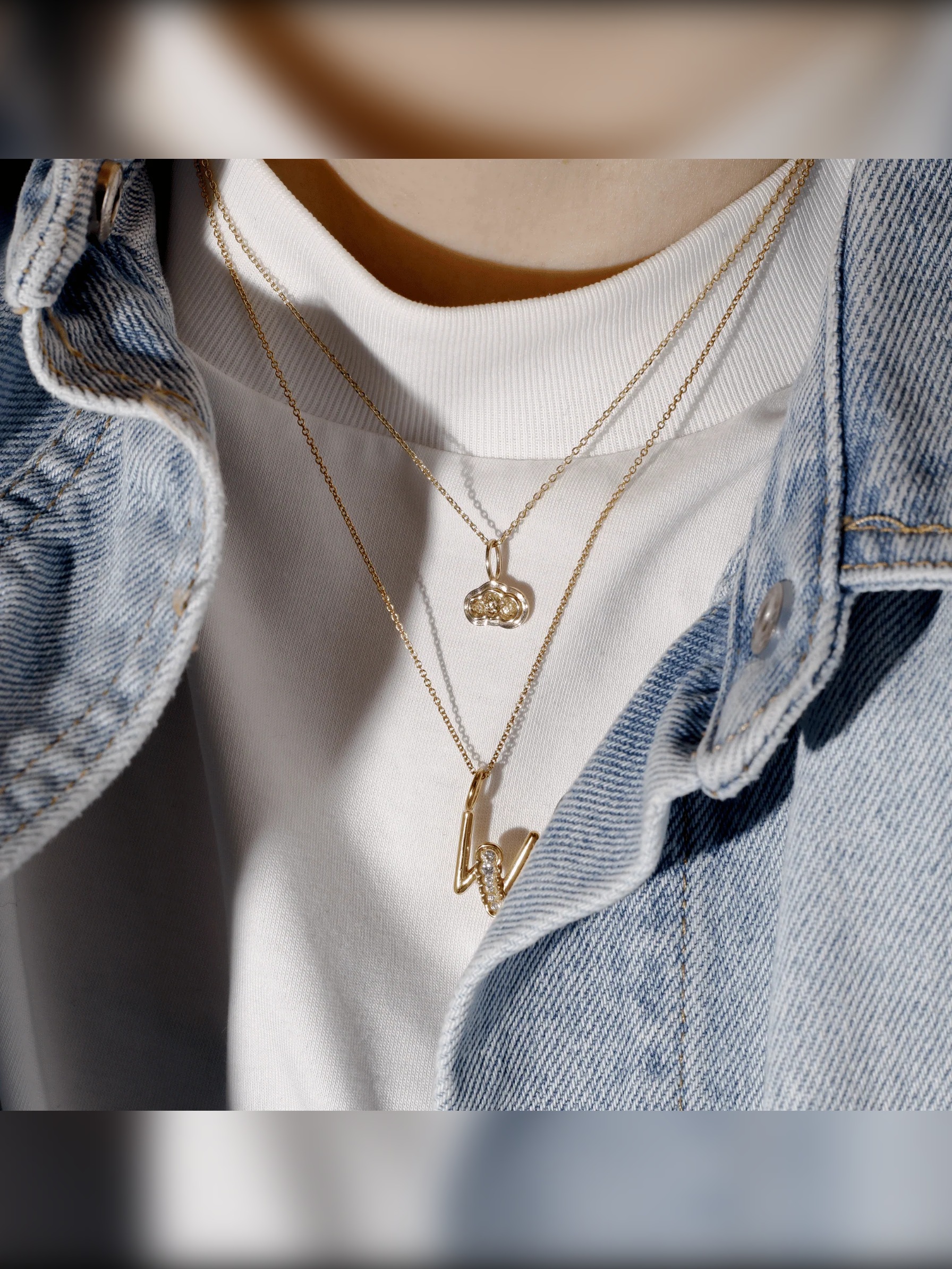Yellow diamond Obi Flow East-West no.3 pendant