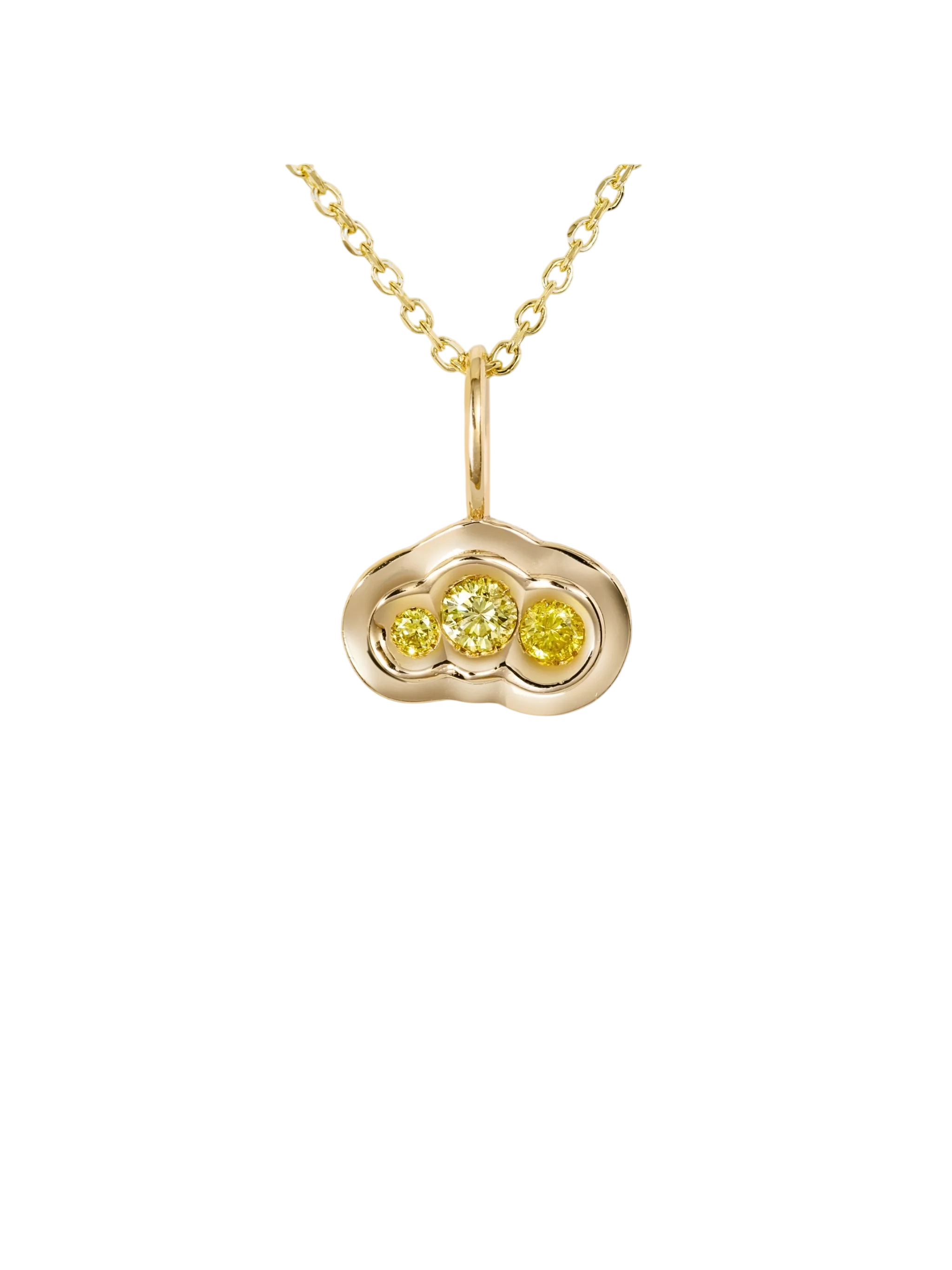 Yellow diamond Obi Flow East-West no.3 pendant photo