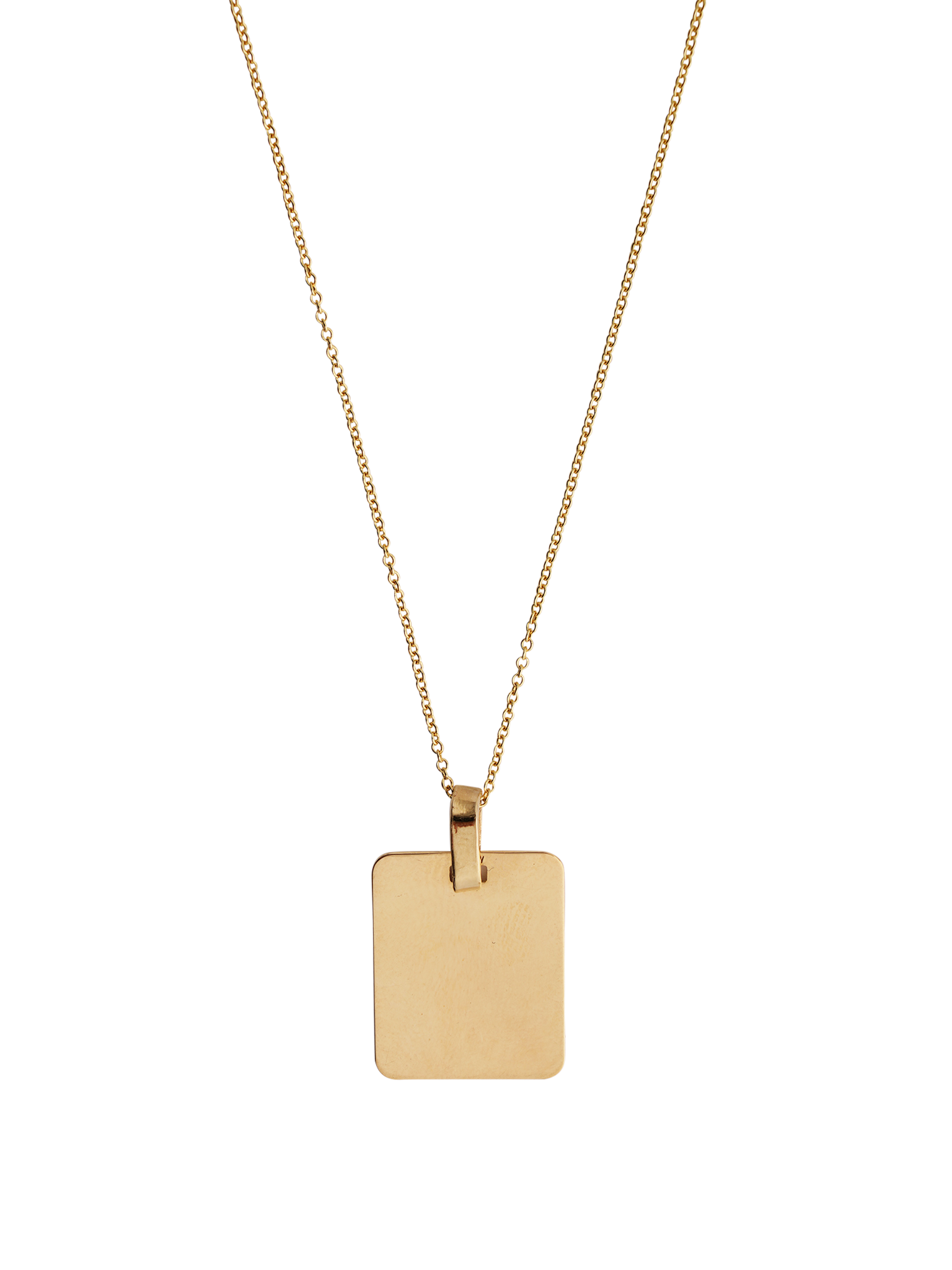 14k yellow gold charm for personalizing with initials on 16-18" 14k gold chain