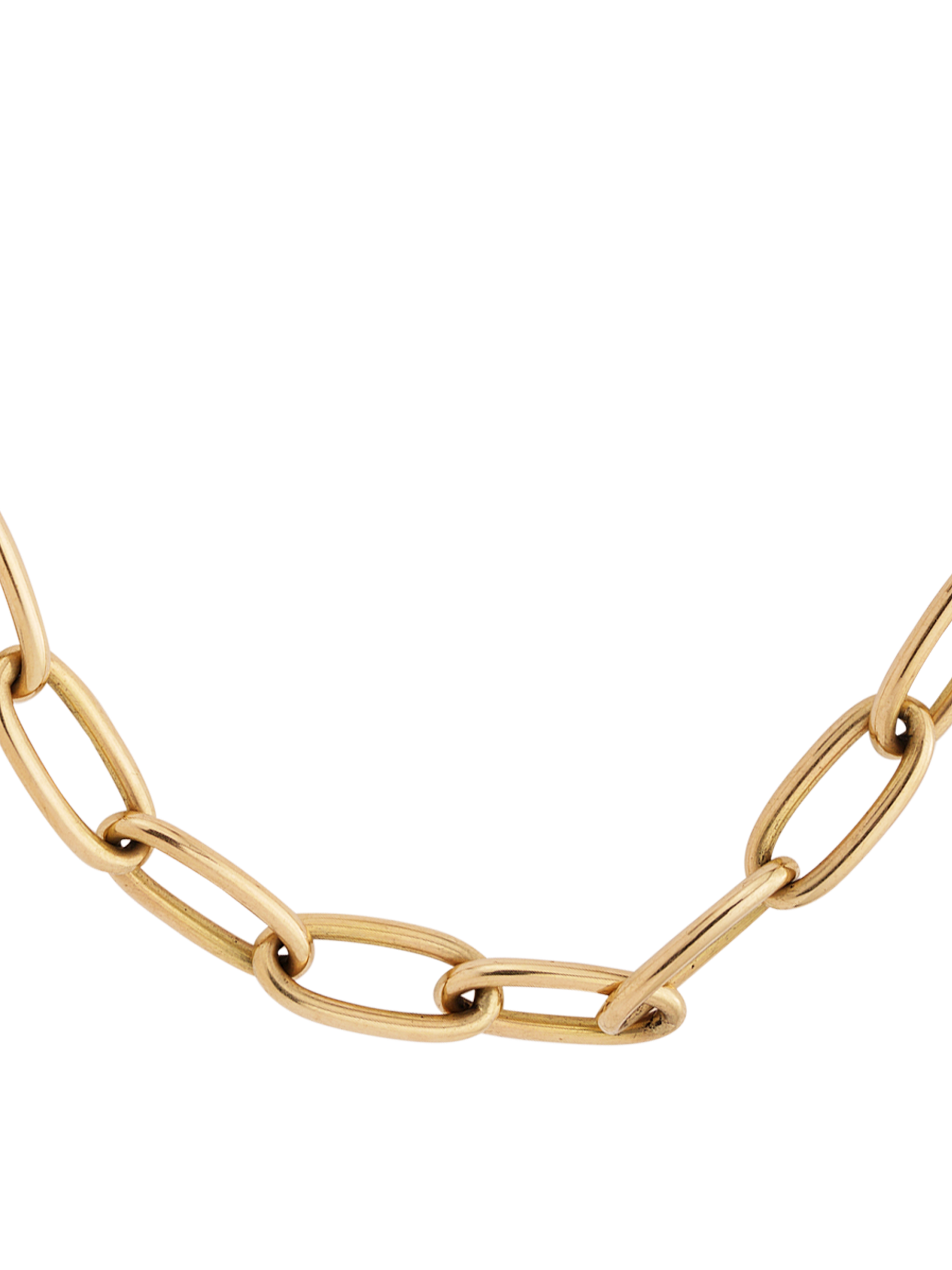 Oversized large oval link 14k necklace