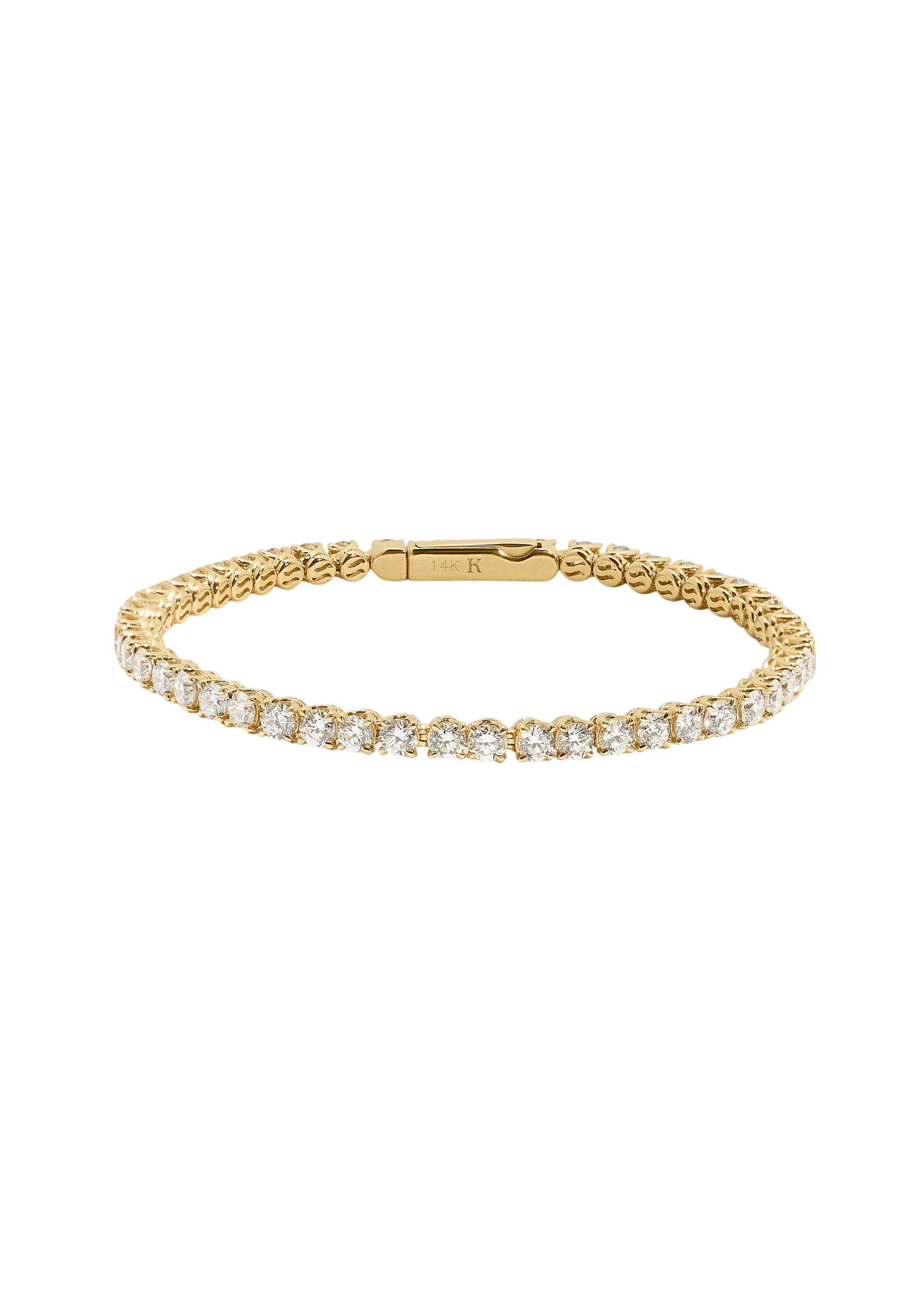 Eternity diana tennis bracelet 5ctw yellow gold