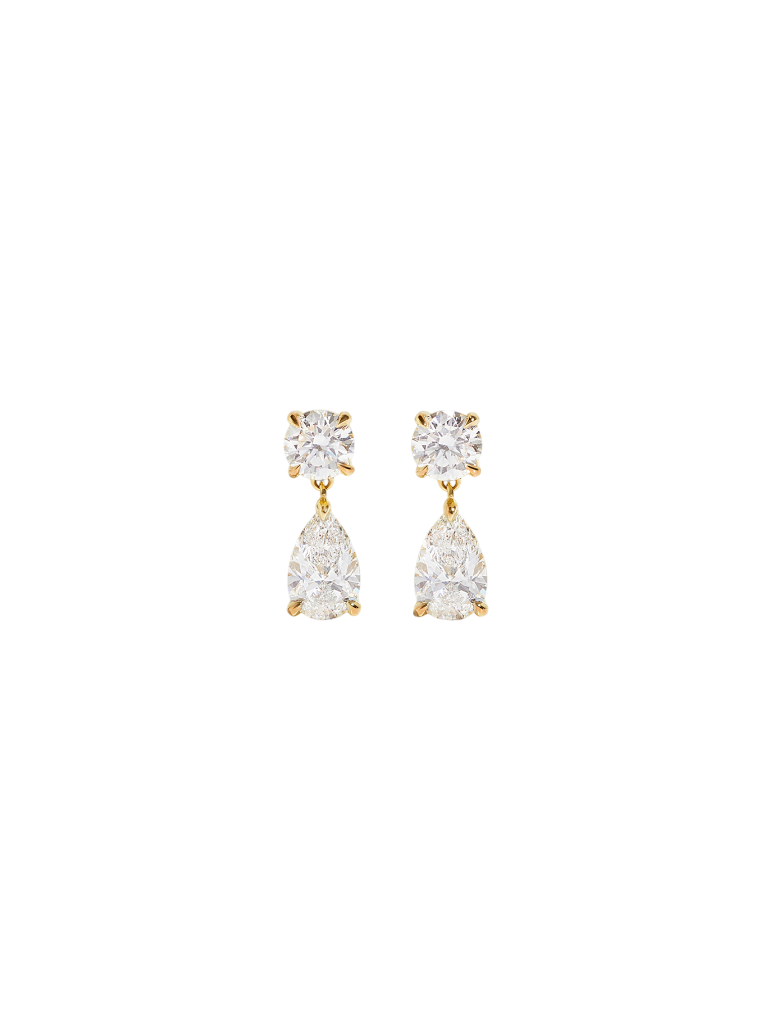 Frankie round & pear 4ctw diamond earrings