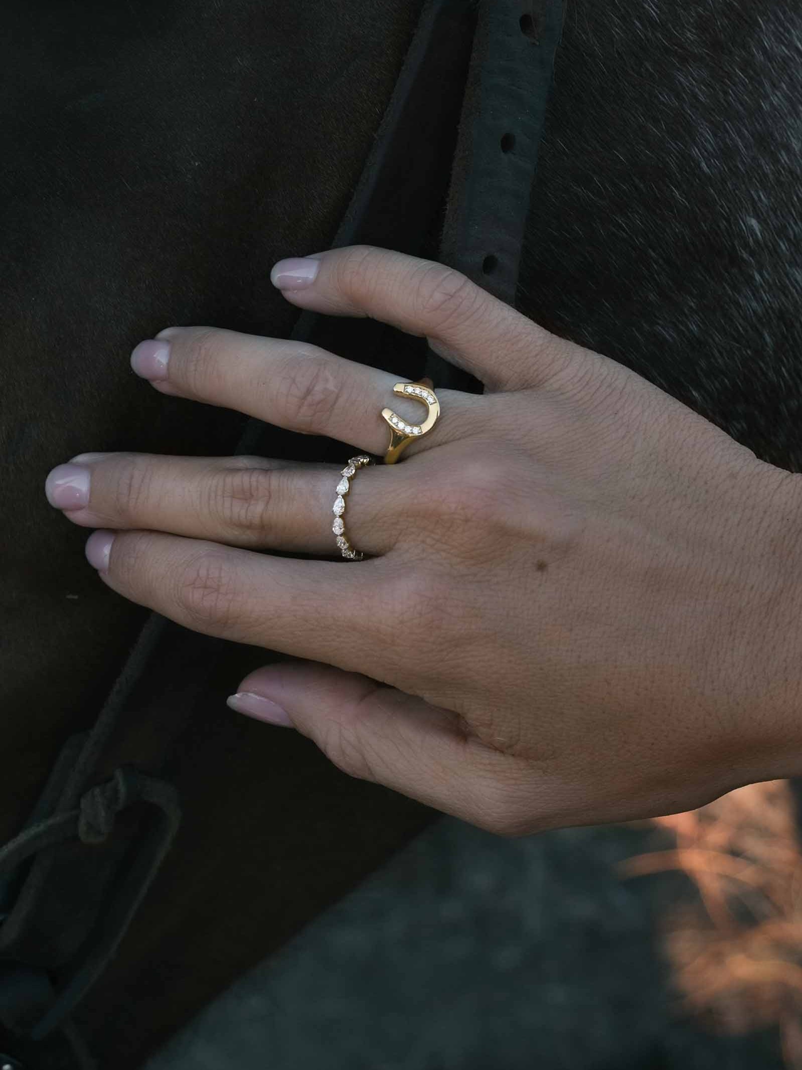 Horseshoe Signet Ring Diamond