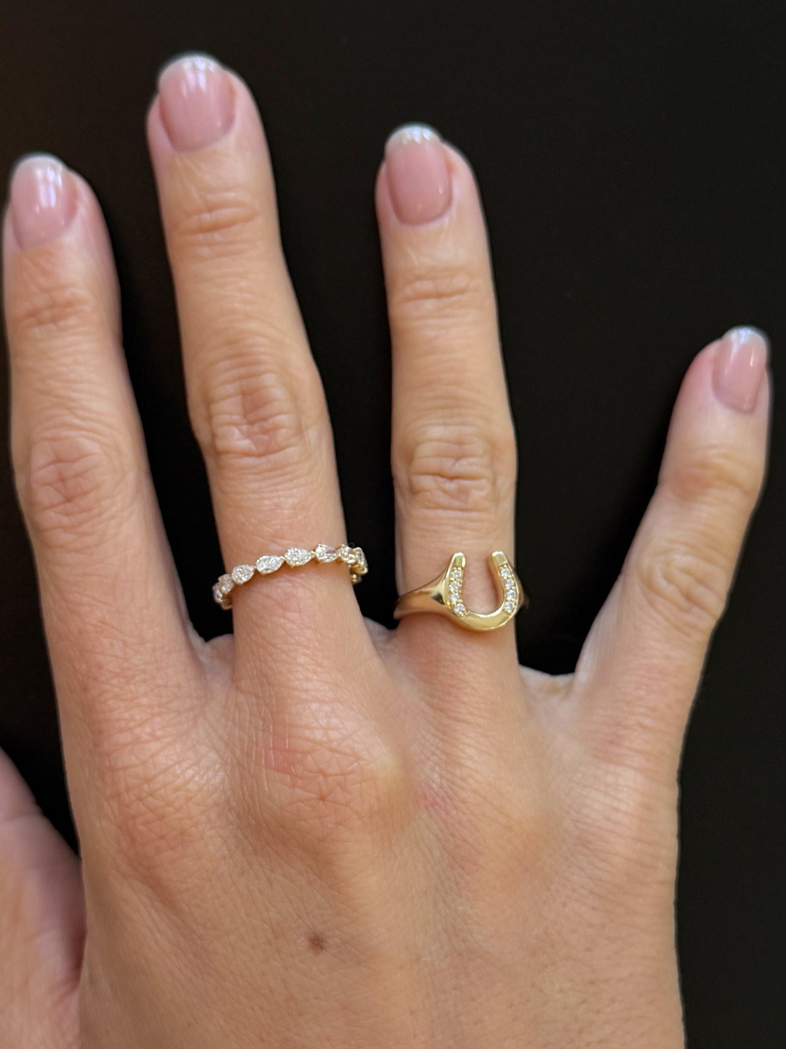 Horseshoe Signet Ring Diamond