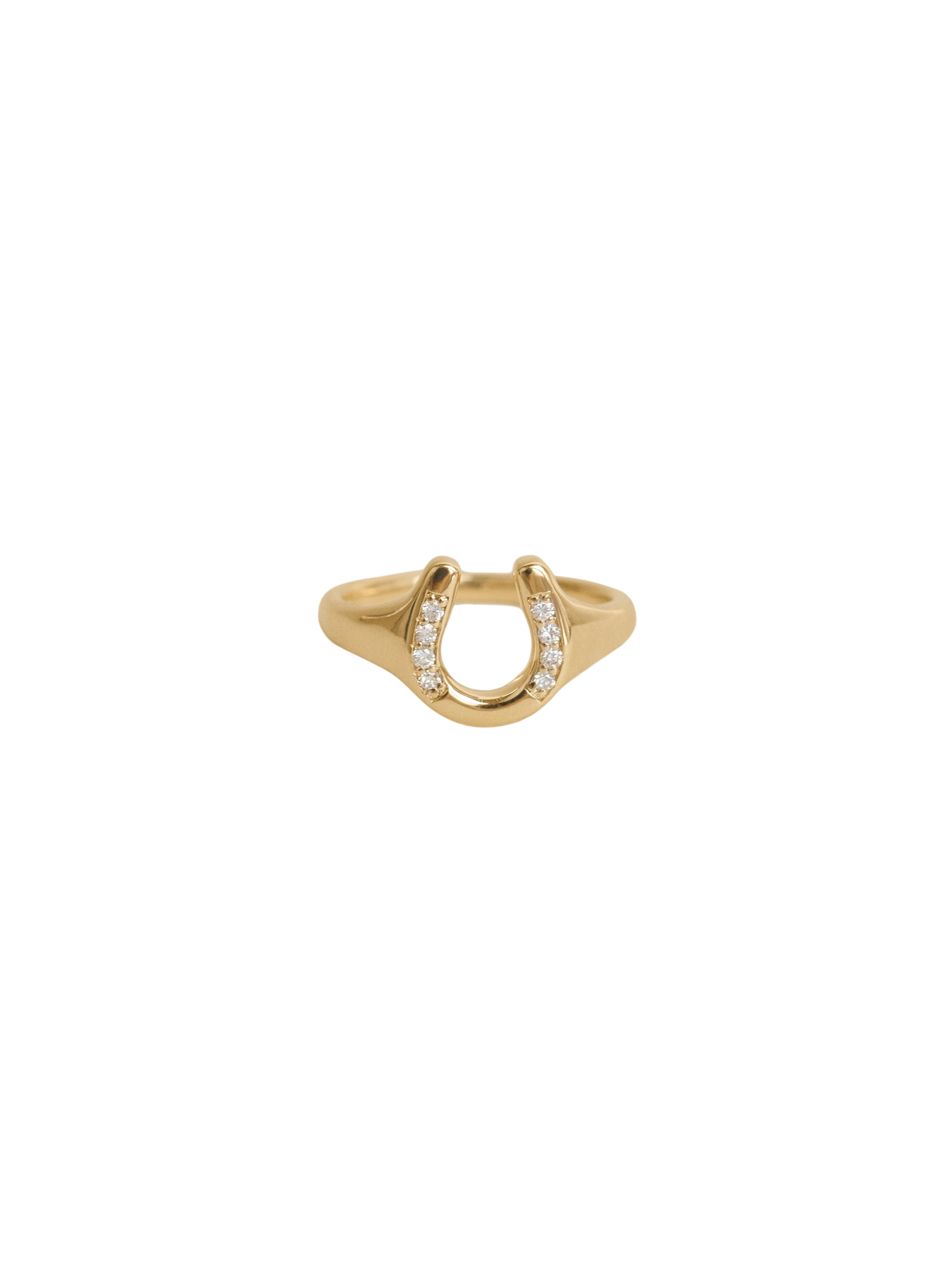 Horseshoe Signet Ring Diamond photo
