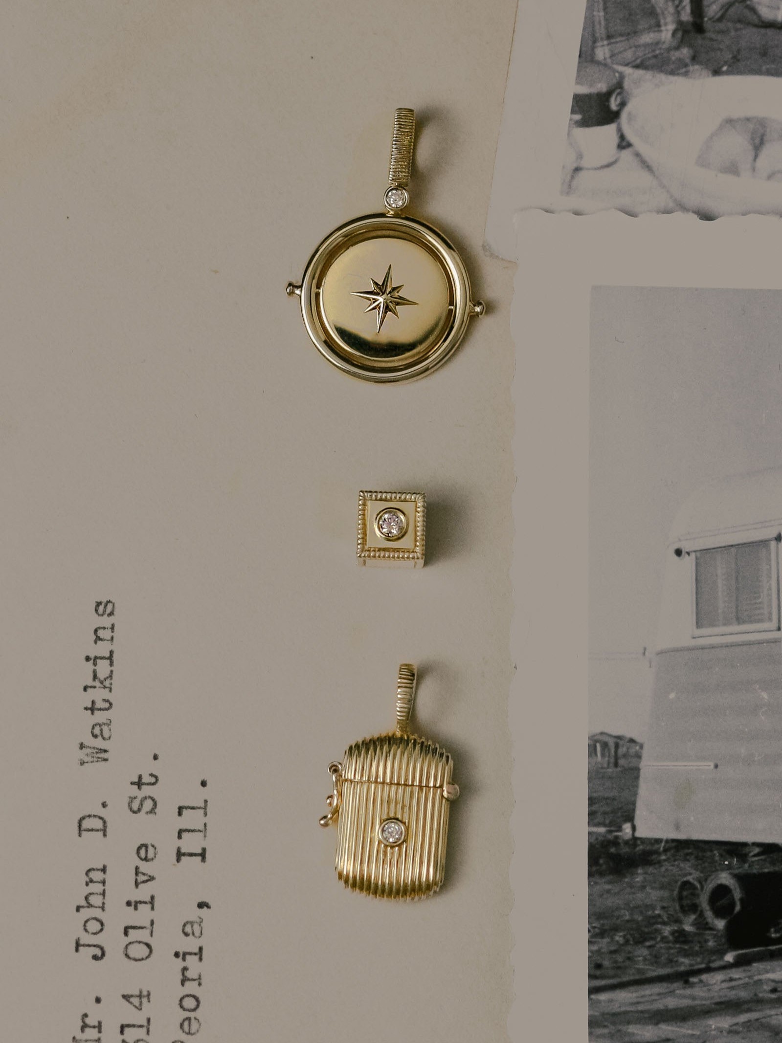 Relic Ribbed Locket Pendant With Birthstone