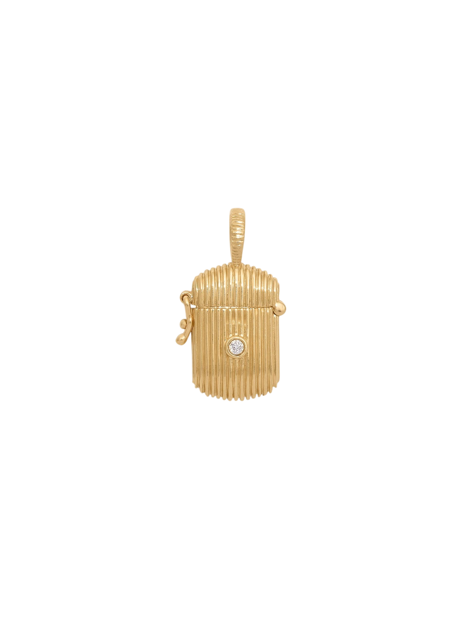 Relic Ribbed Locket Pendant With Birthstone