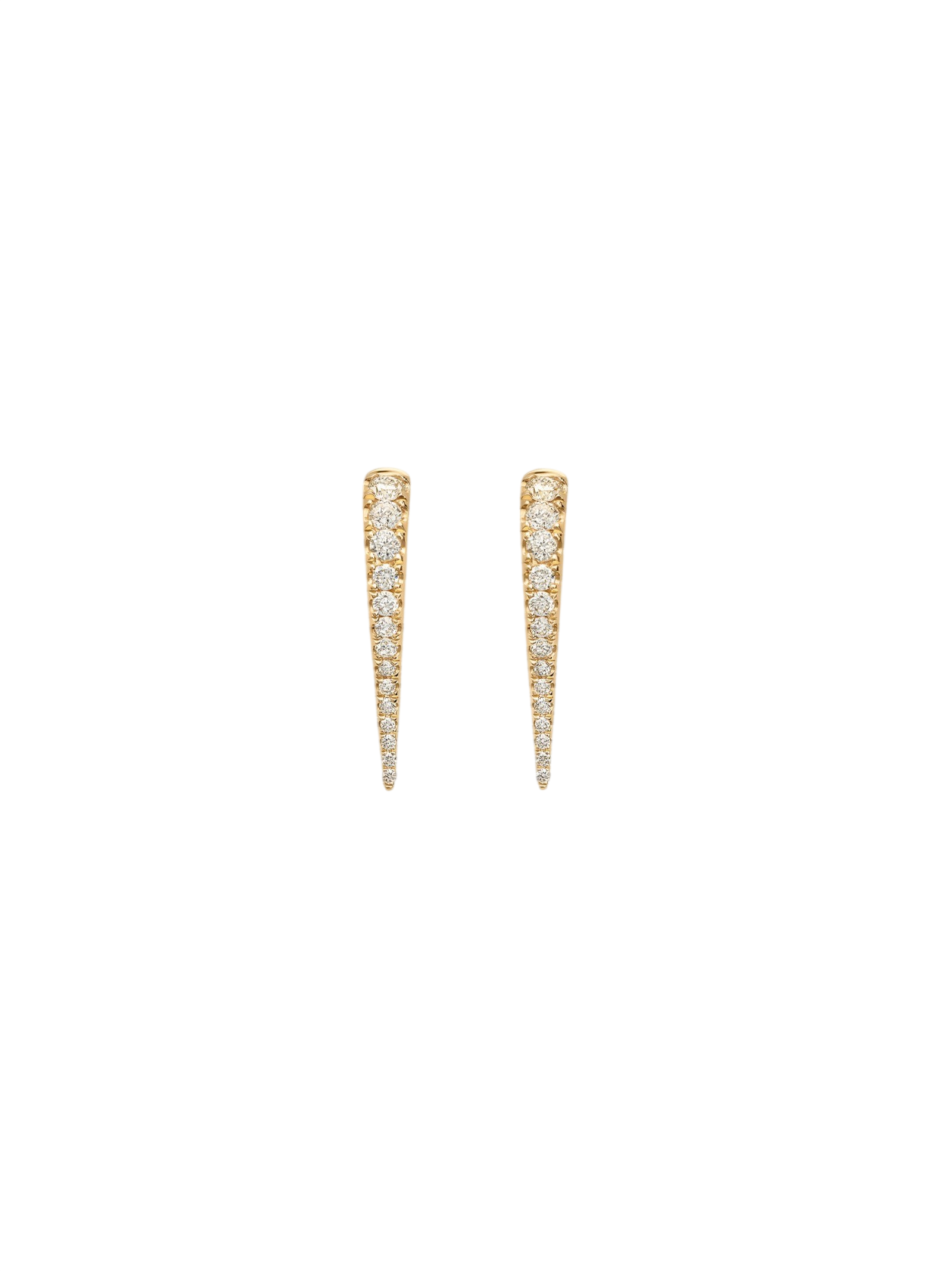 Point Pavé Diamond Huggie Earrings Yellow Gold photo