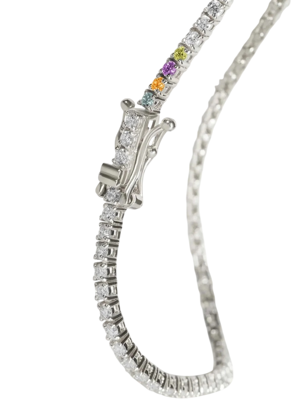 Petite Diana Birthstone Tennis Necklace Diamond 5.0ctw White Gold