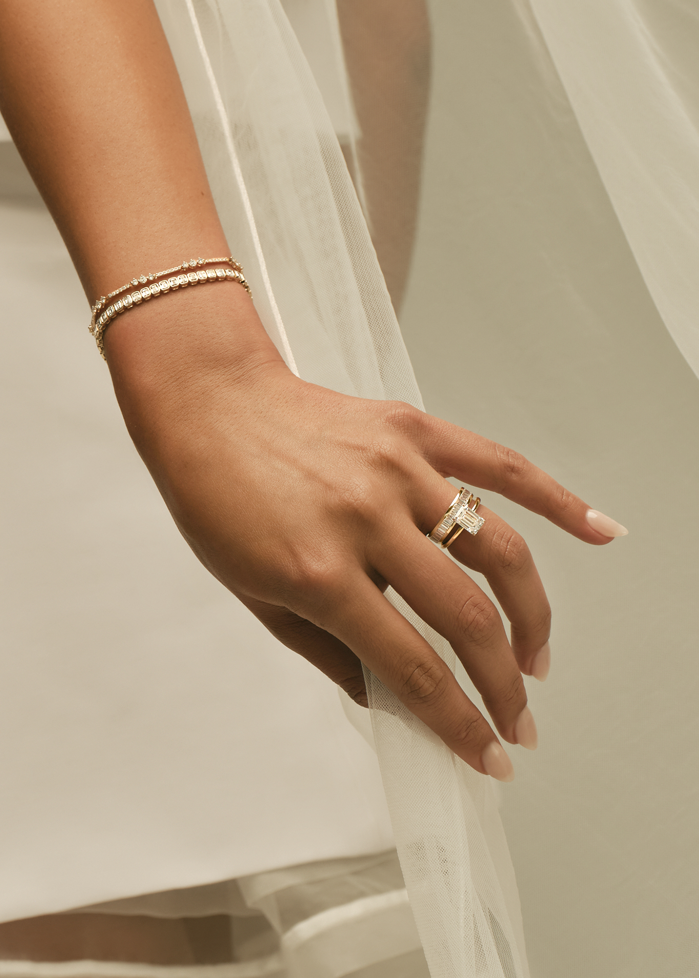 Bobbi eternity baguette ring