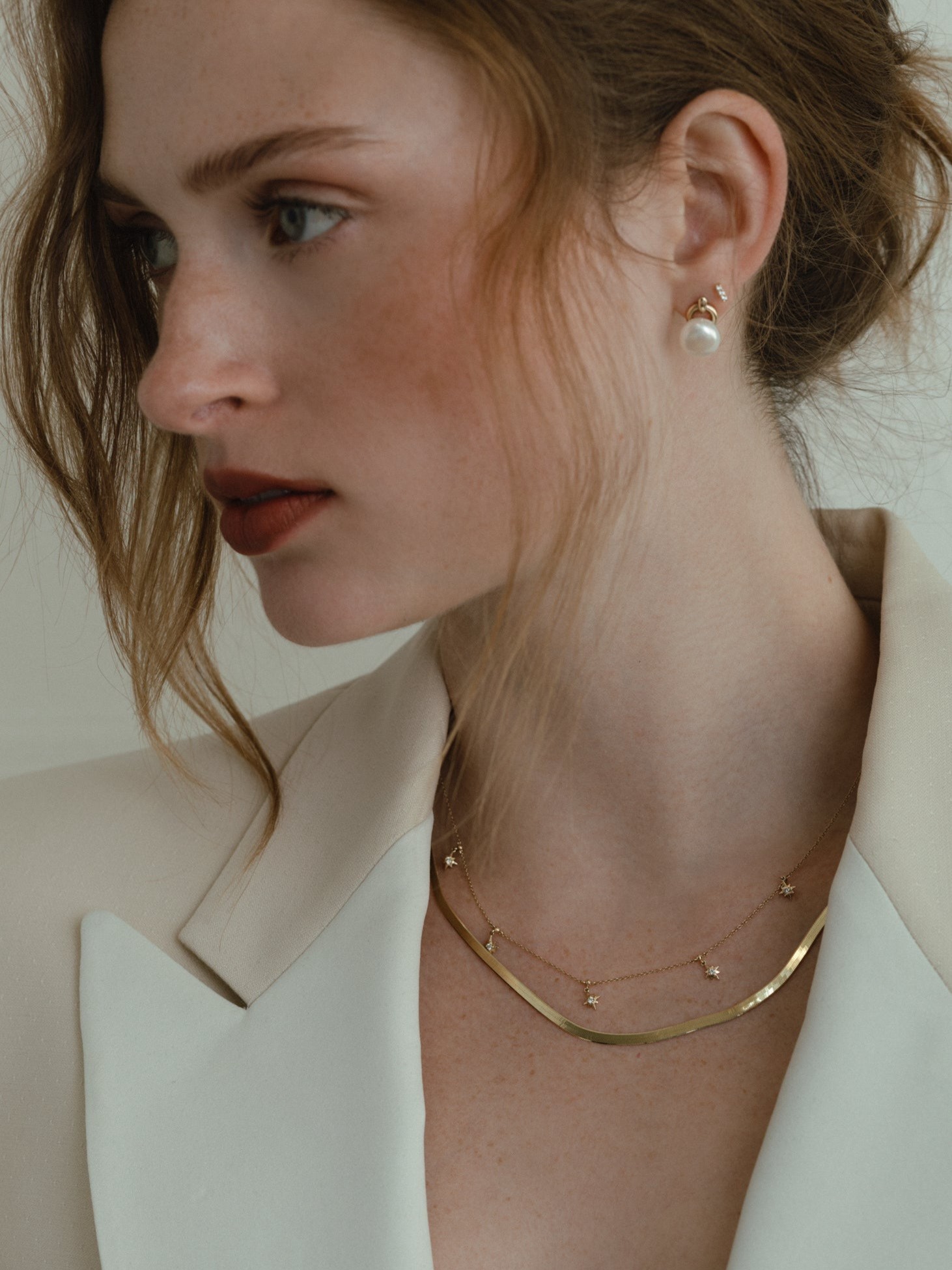 Carter Herringbone Chain Necklace