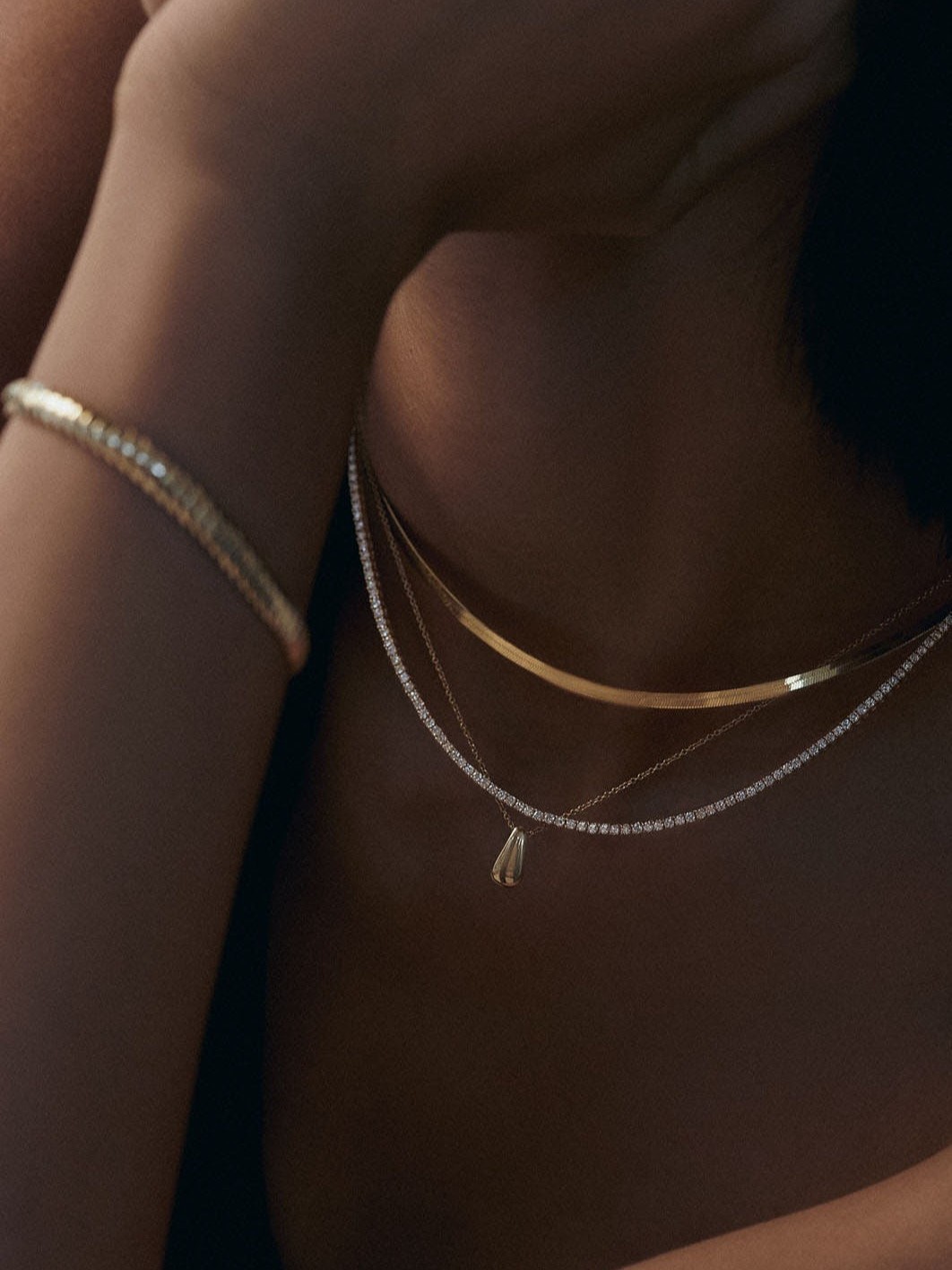 Carter Herringbone Chain Necklace