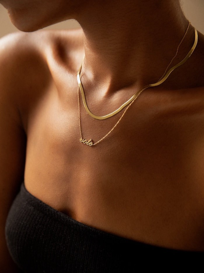 Carter Herringbone Chain Necklace