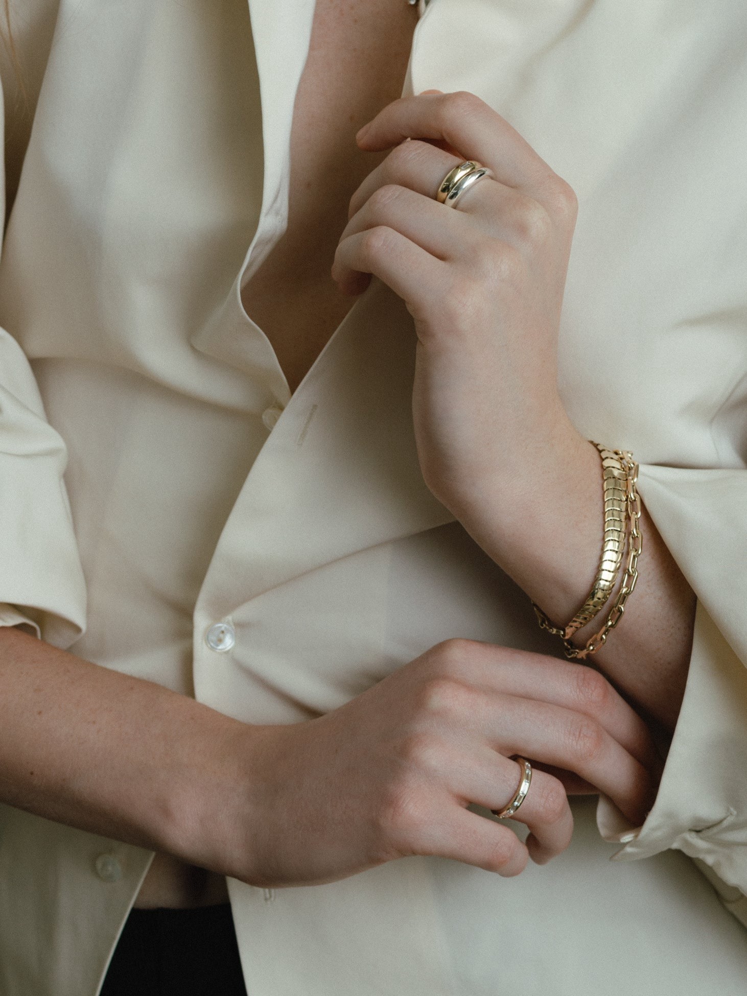 Dare To Love Double Dome Ring Gold & Silver