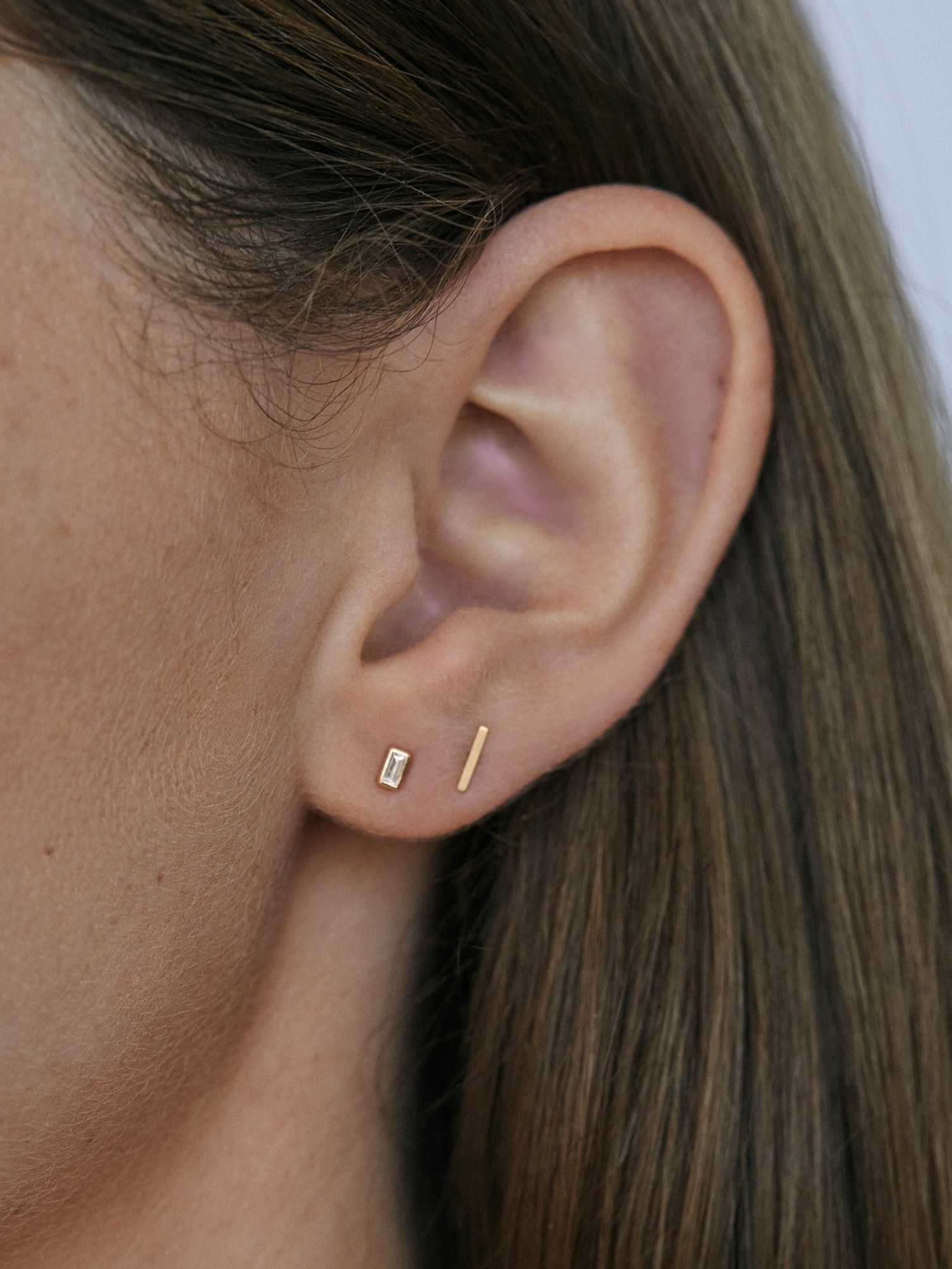 Micro Bar Stud Earrings