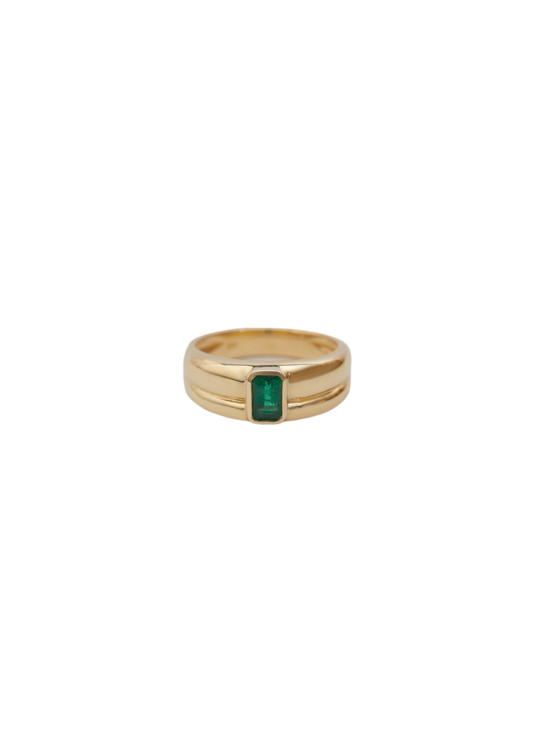 Luna layered ring emerald