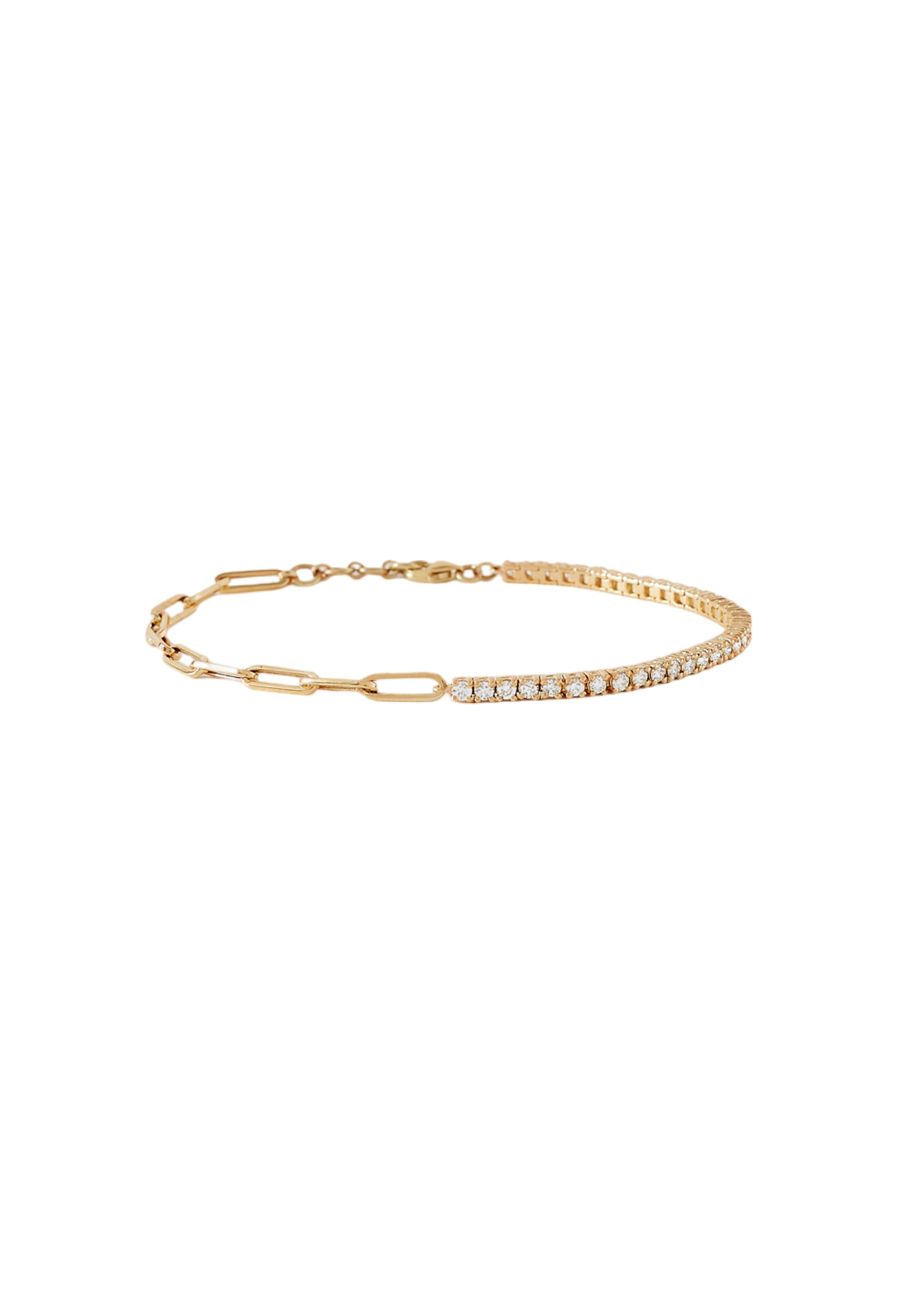Coco round tennis link bracelet diamond by Kinn Studio | Finematter