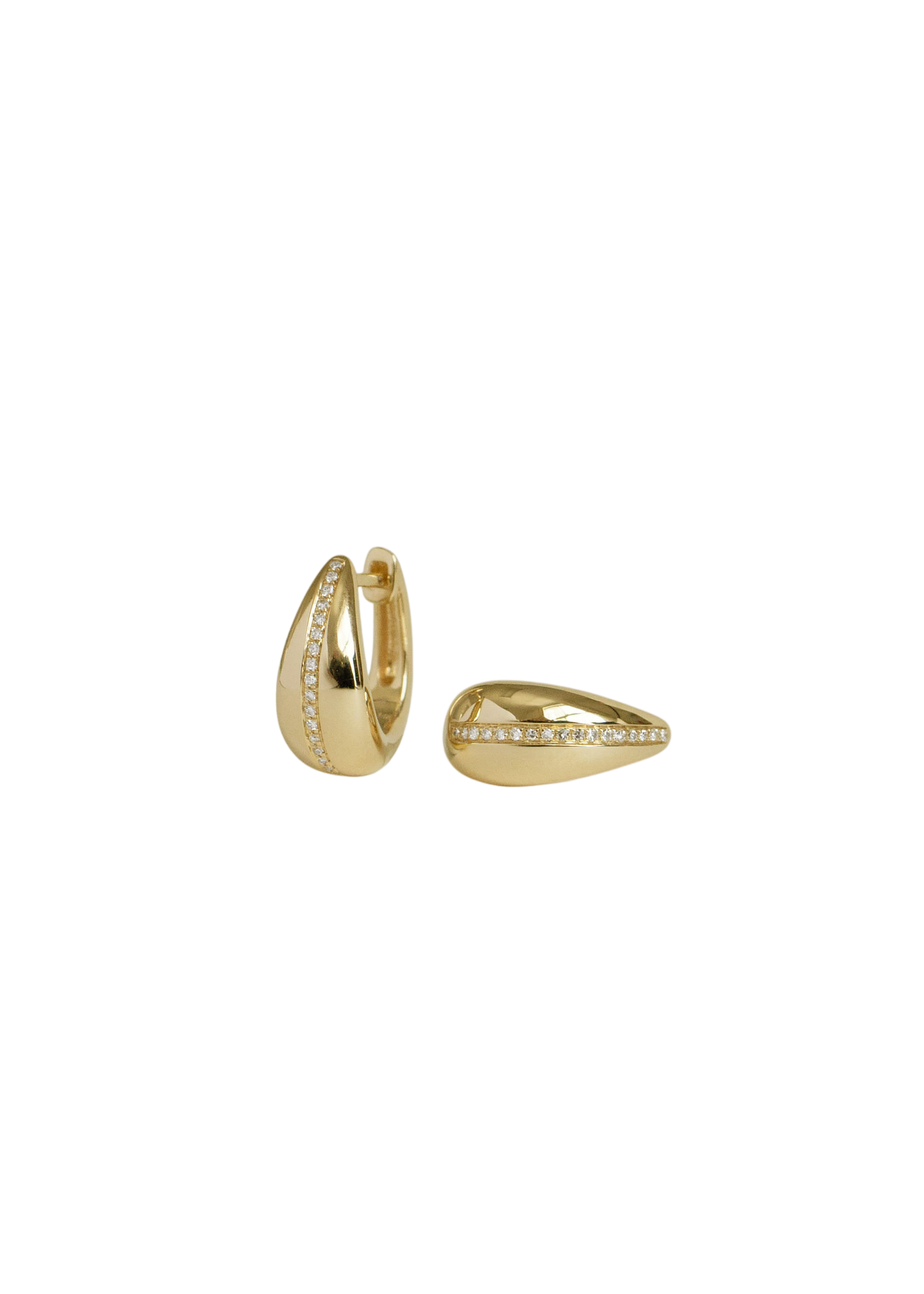 Pavé teardrop hoop earrings diamond