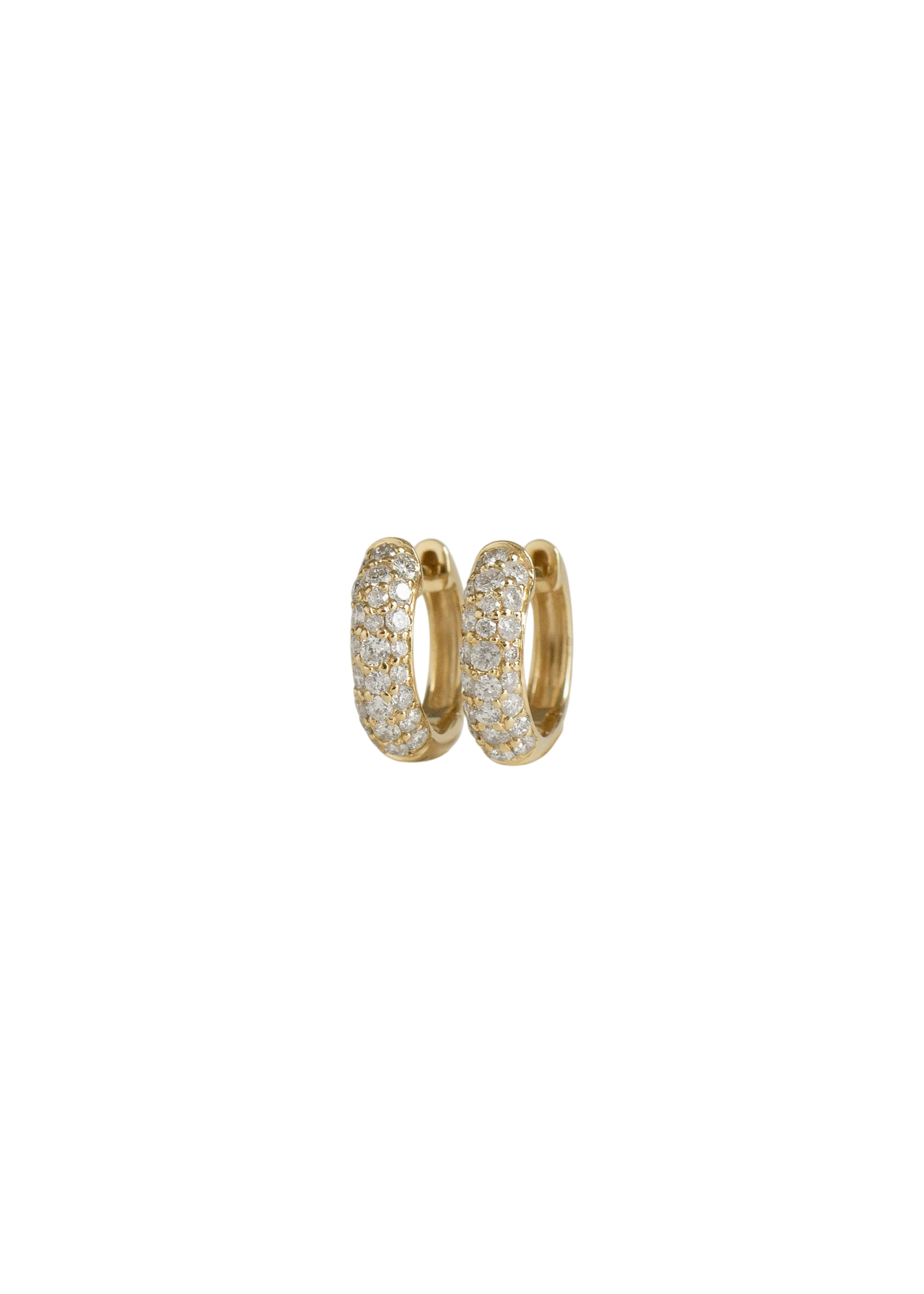 Pavé dome huggie earrings diamond