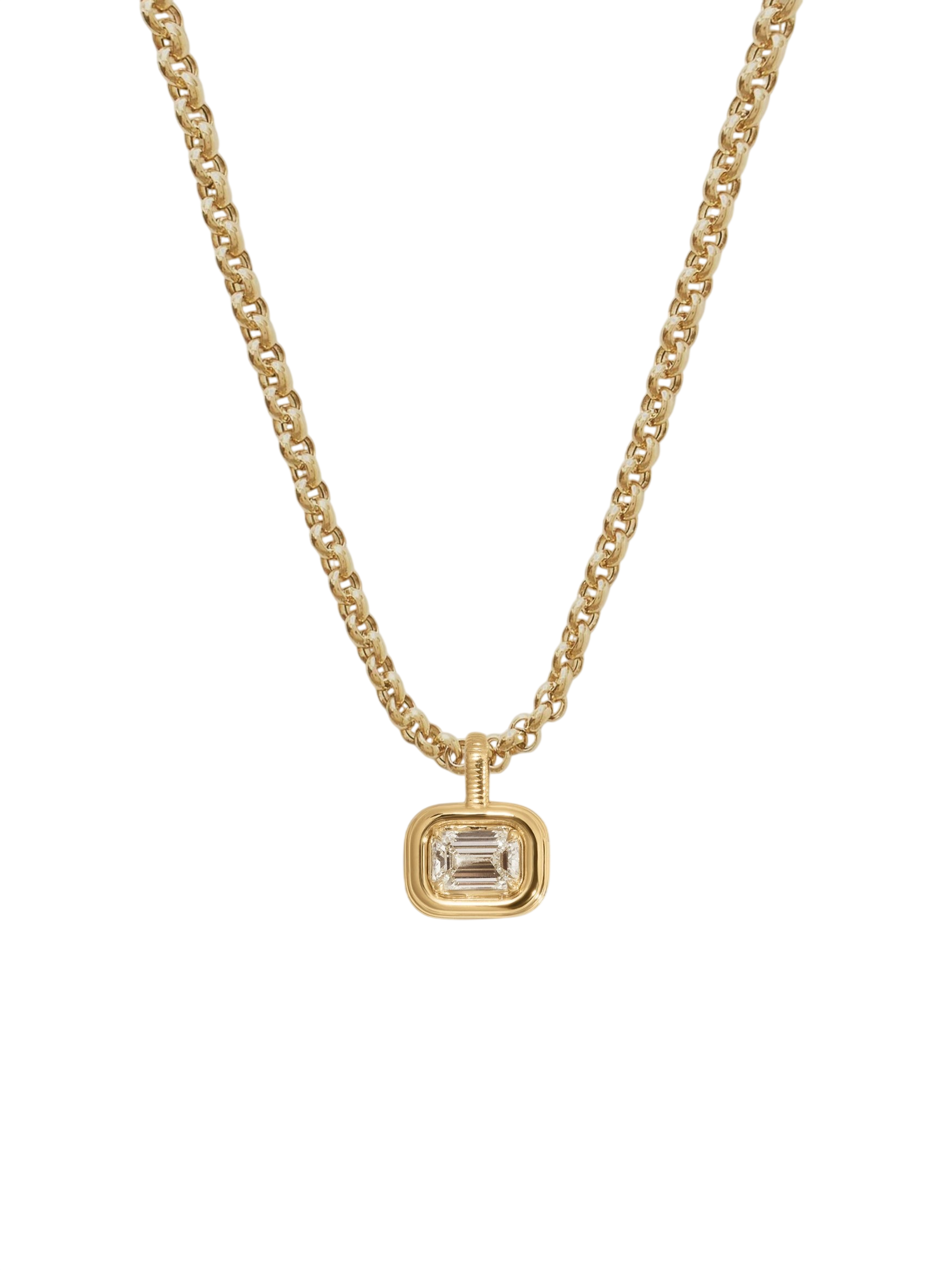 Margot Pendant Emerald Cut Diamond Necklace