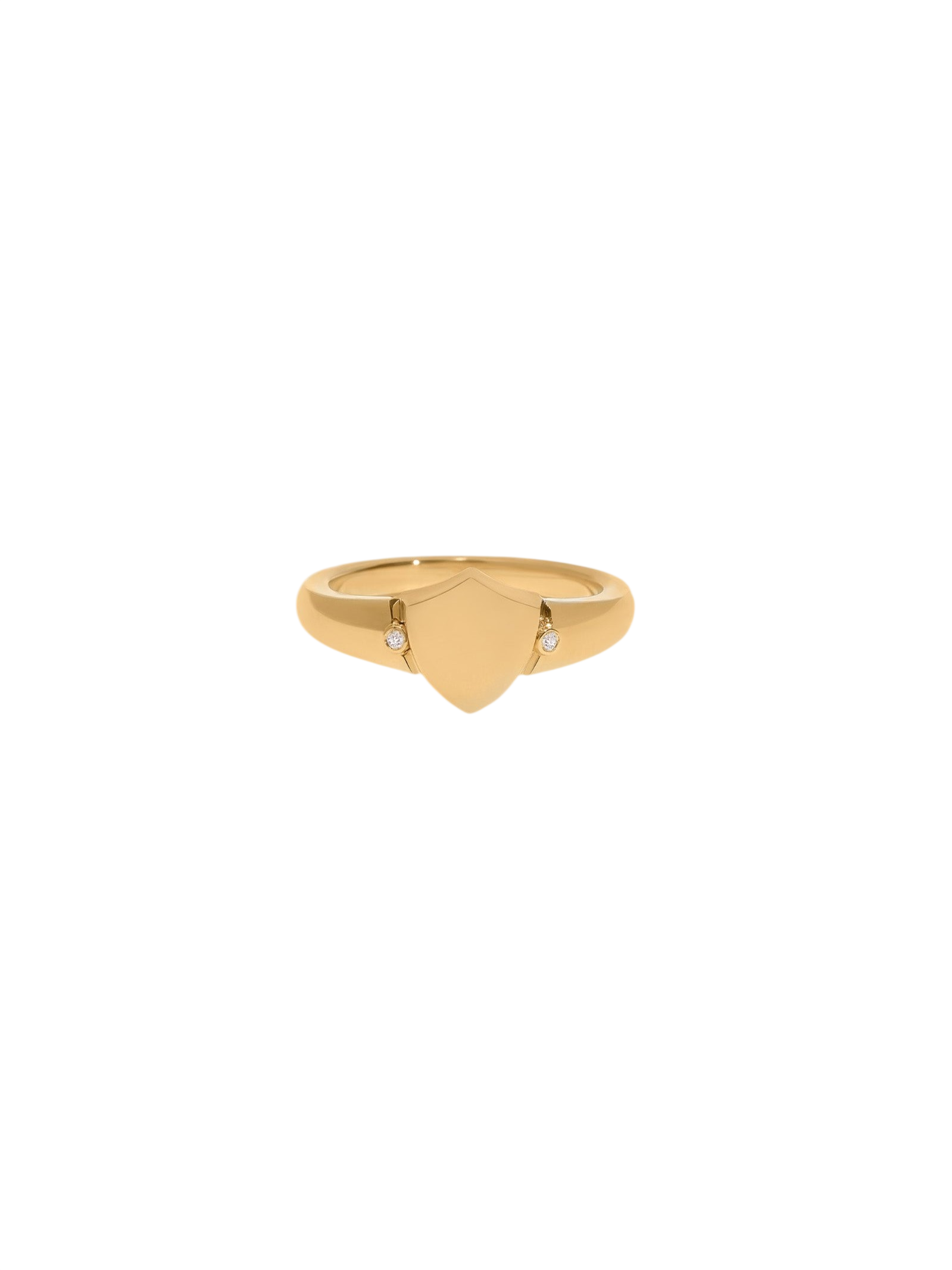 Ace Shield Diamond Signet Ring